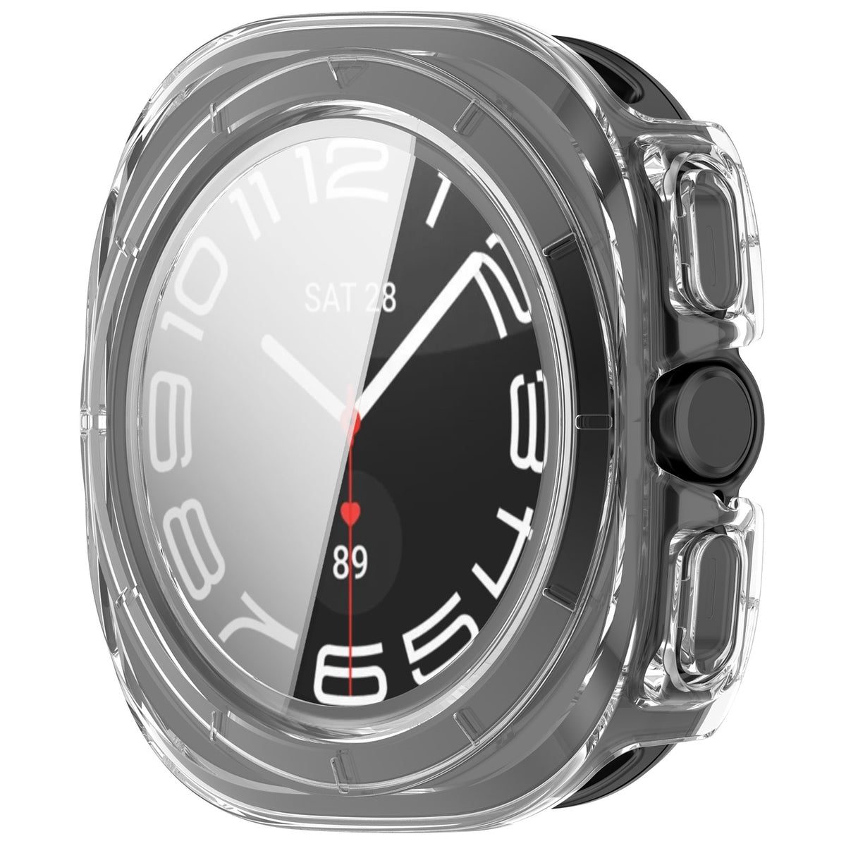 Funda rígida con cristal para Samsung Galaxy Watch Ultra 2 (transparente)