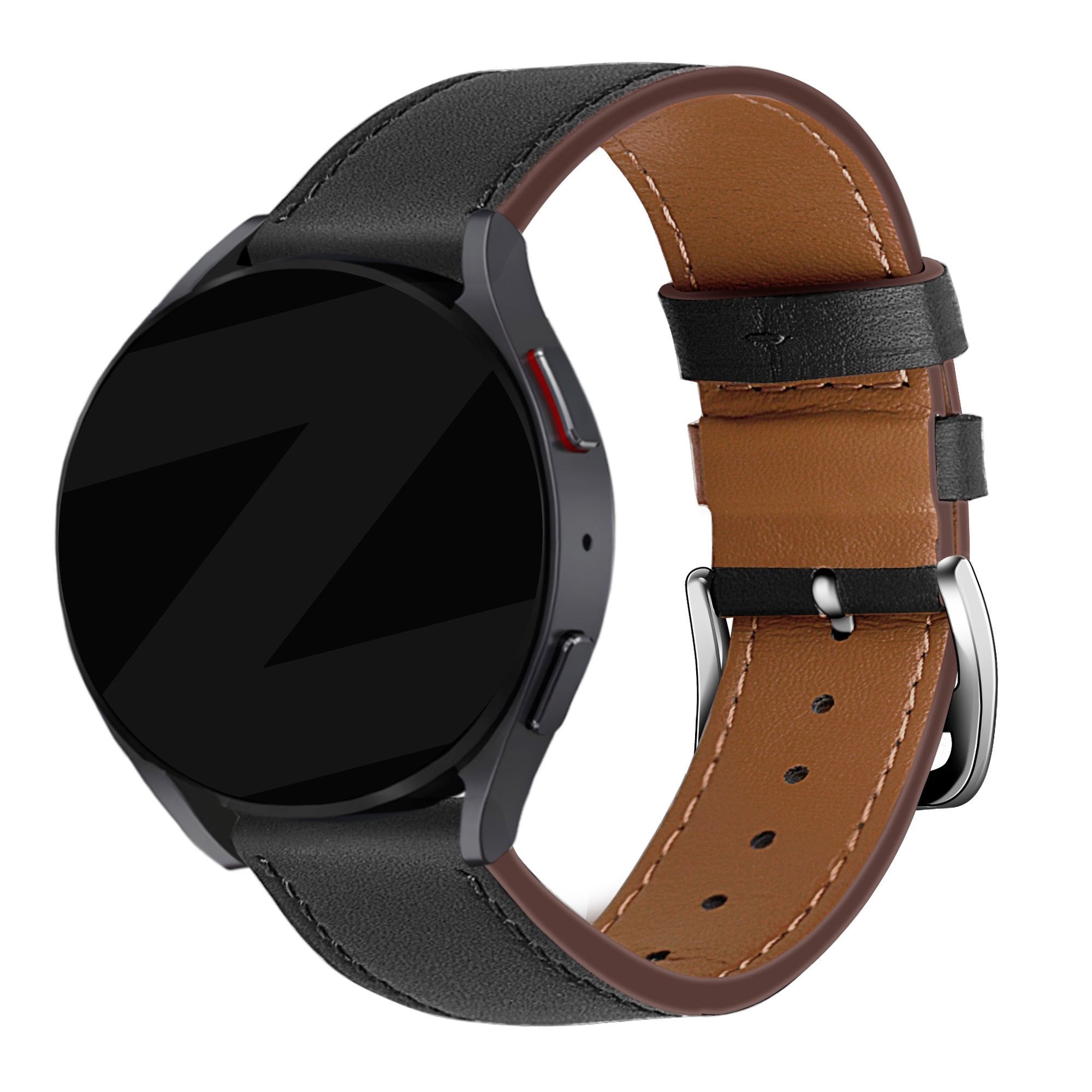 Bandz Huawei Watch GT 6 Pro - 46mm Leather Strap 'Deluxe' (Black)