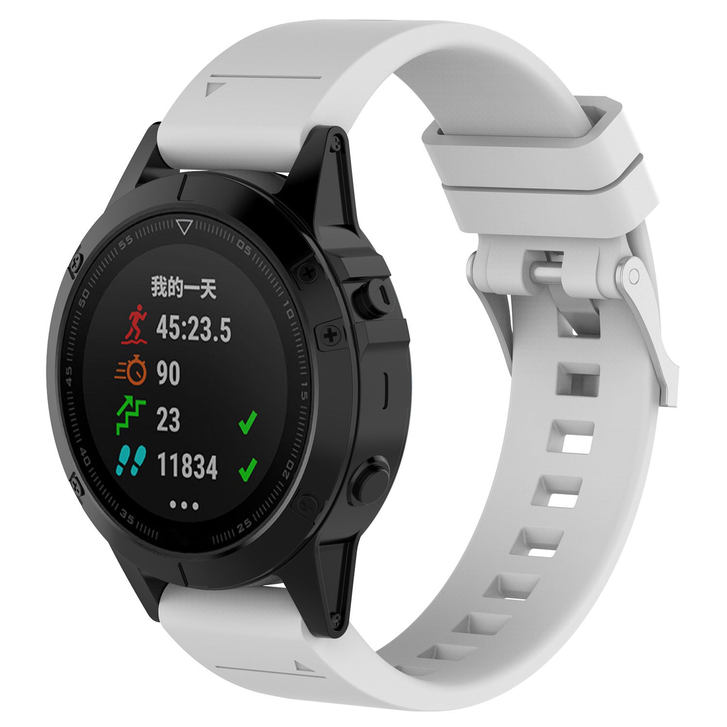 Garmin Fenix 7s Glänzendes Silikonarmband (Weiß)