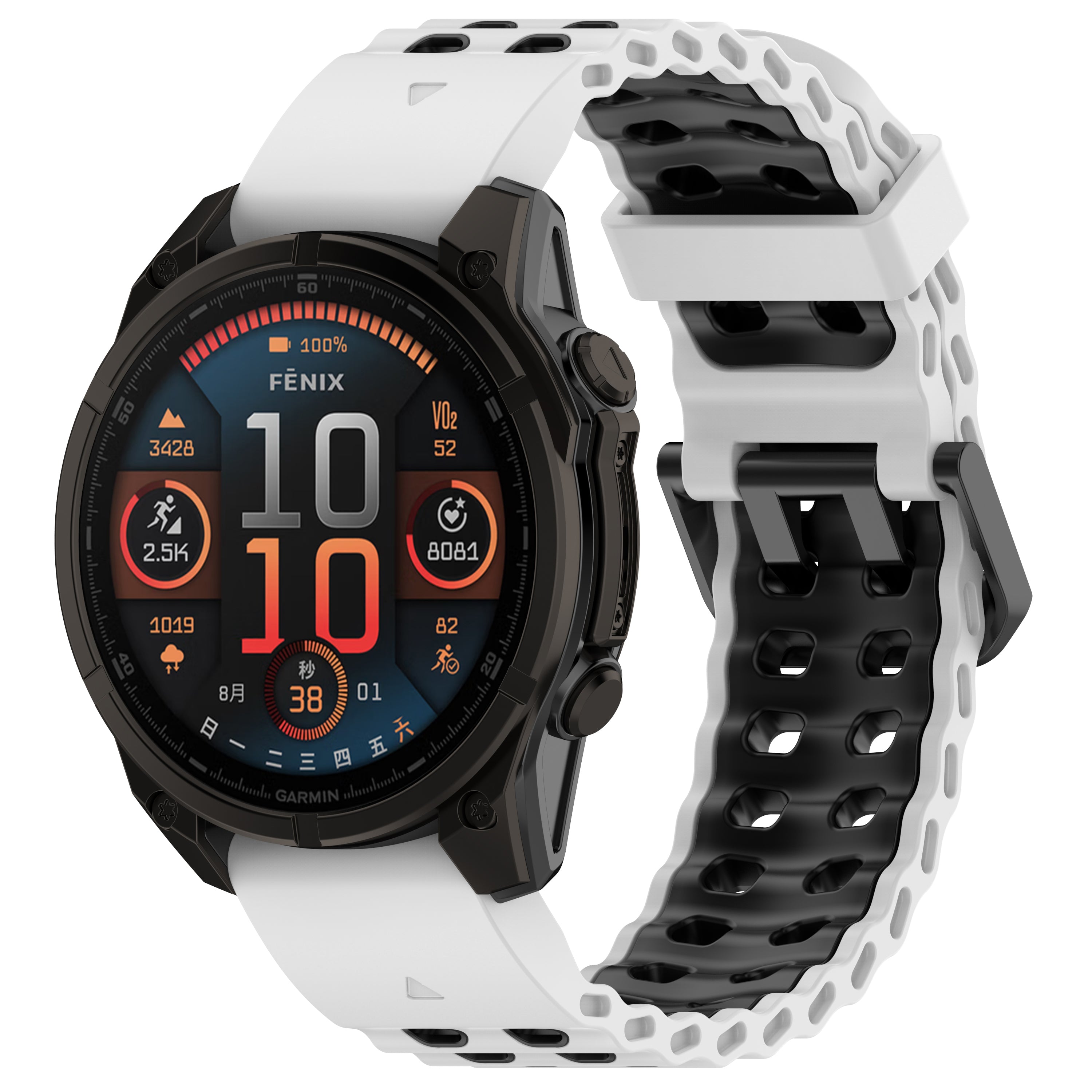 Garmin Epix Gen 2 Wave Sport Strap (White/Black)