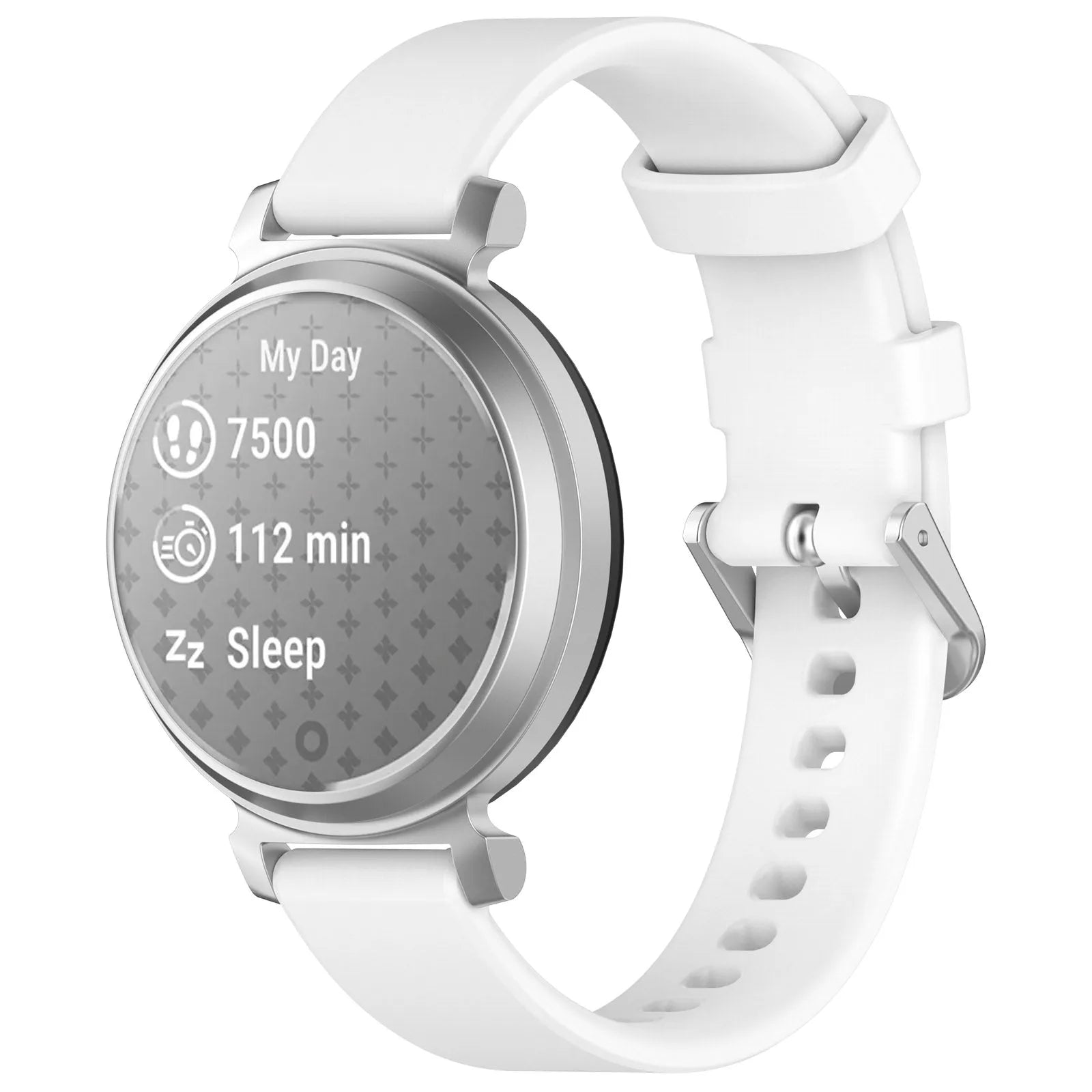 Pebble Round 2 - 14mm Klassisches Silikonarmband (Weiß)
