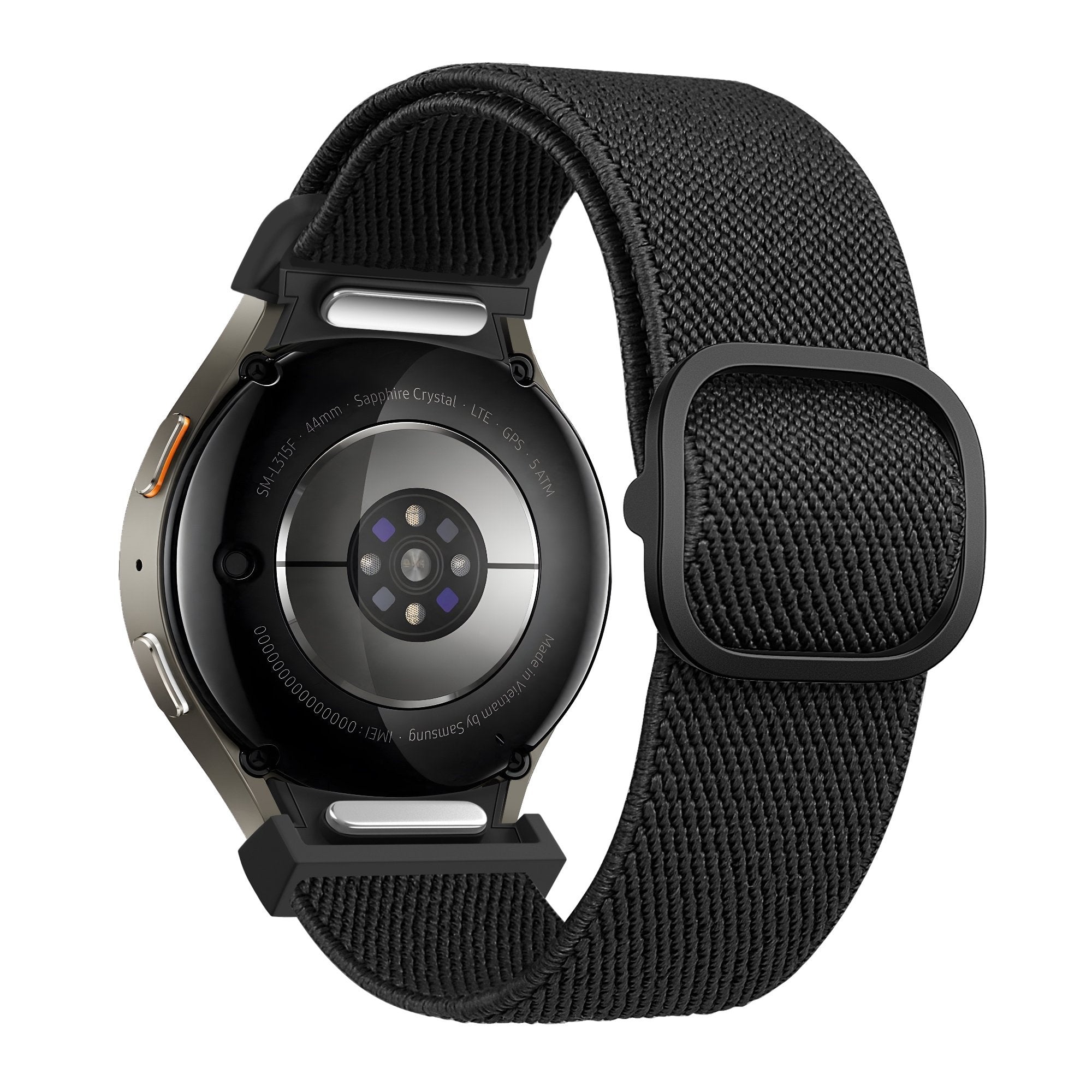 Bandz Samsung Galaxy Watch 6 - 44mm Elastisches Armband 'Easy Fit' (Schwarz)