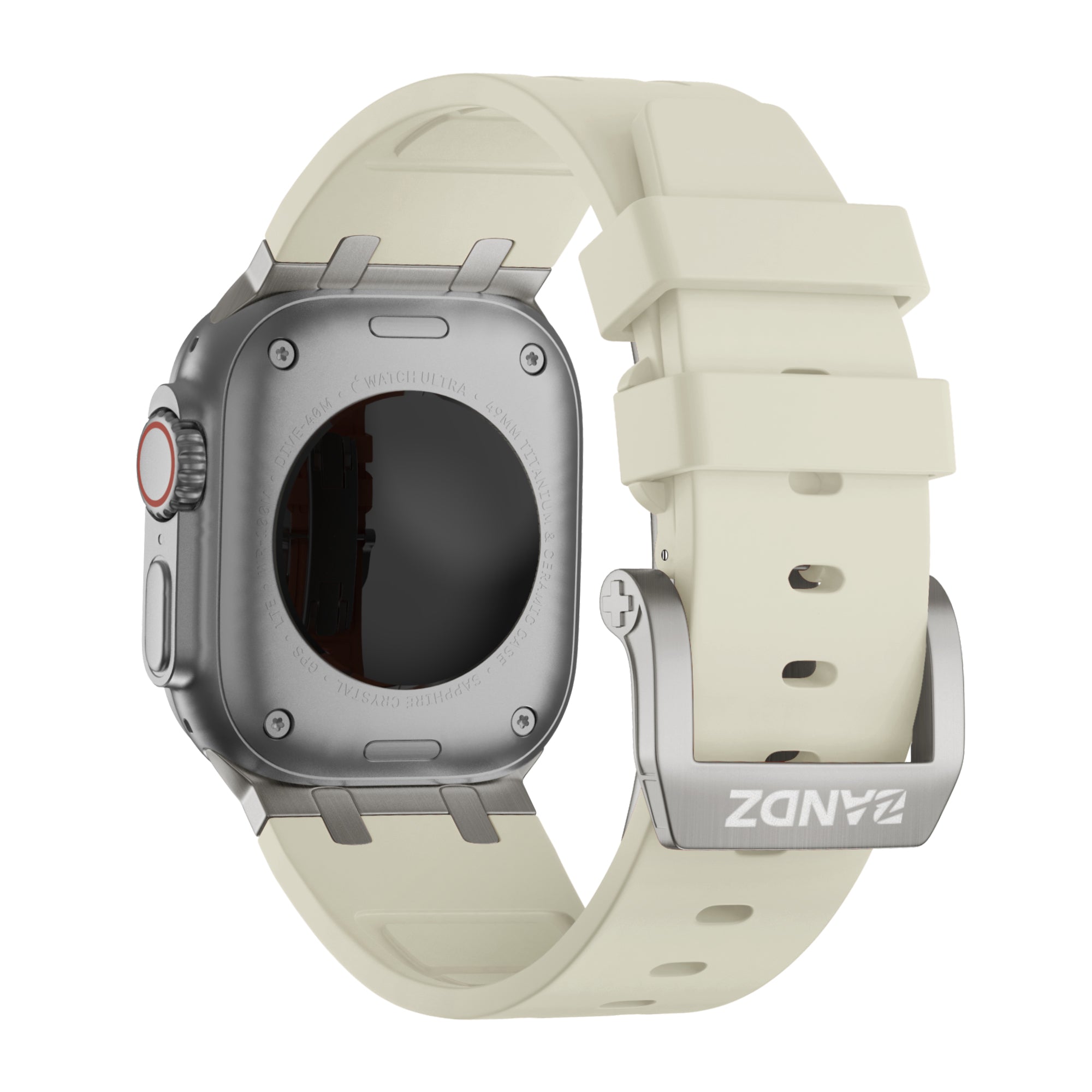 Bandz Bracelet silicone 'Luxe Liquid' Apple Watch Ultra (beige avec titane)