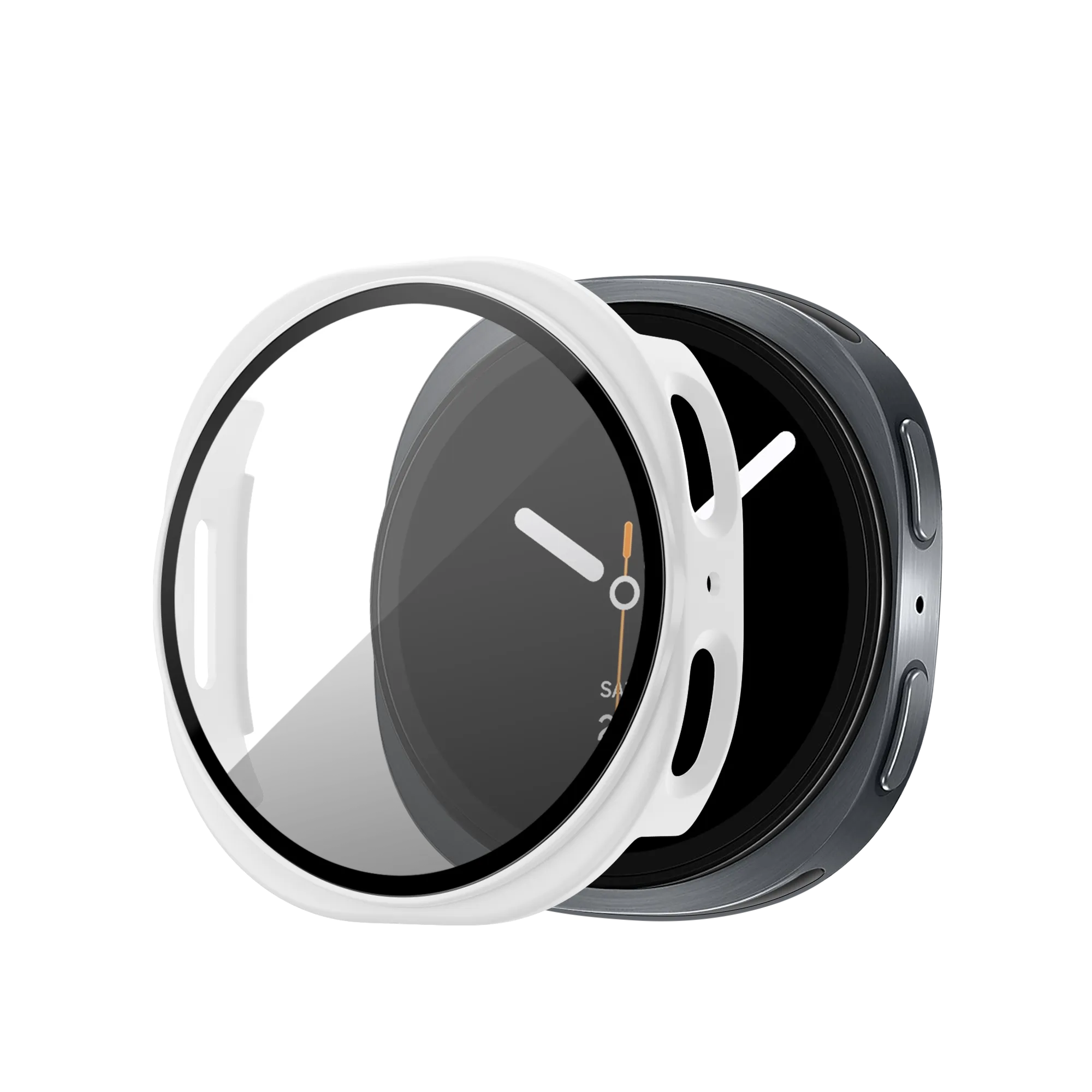Bandz Samsung Galaxy Watch 8 - 40mm PC hoesje met glas (wit)