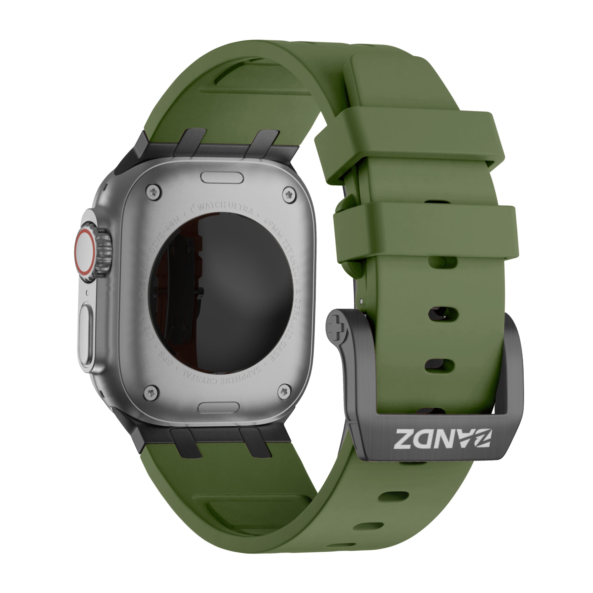 Bandz Bracelet silicone 'Luxe Liquid' Apple Watch Ultra (vert avec noir)