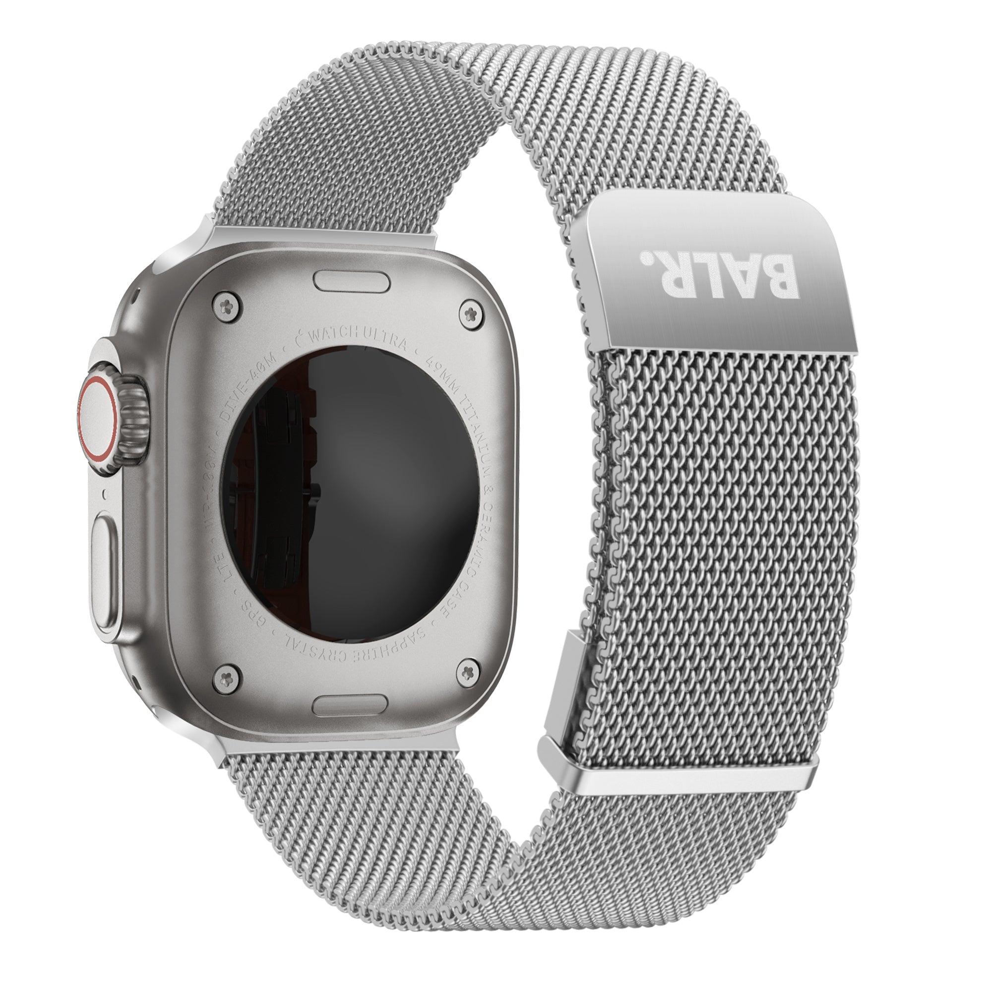 BALR Apple Watch Ultra Milanese Strap (Silver)