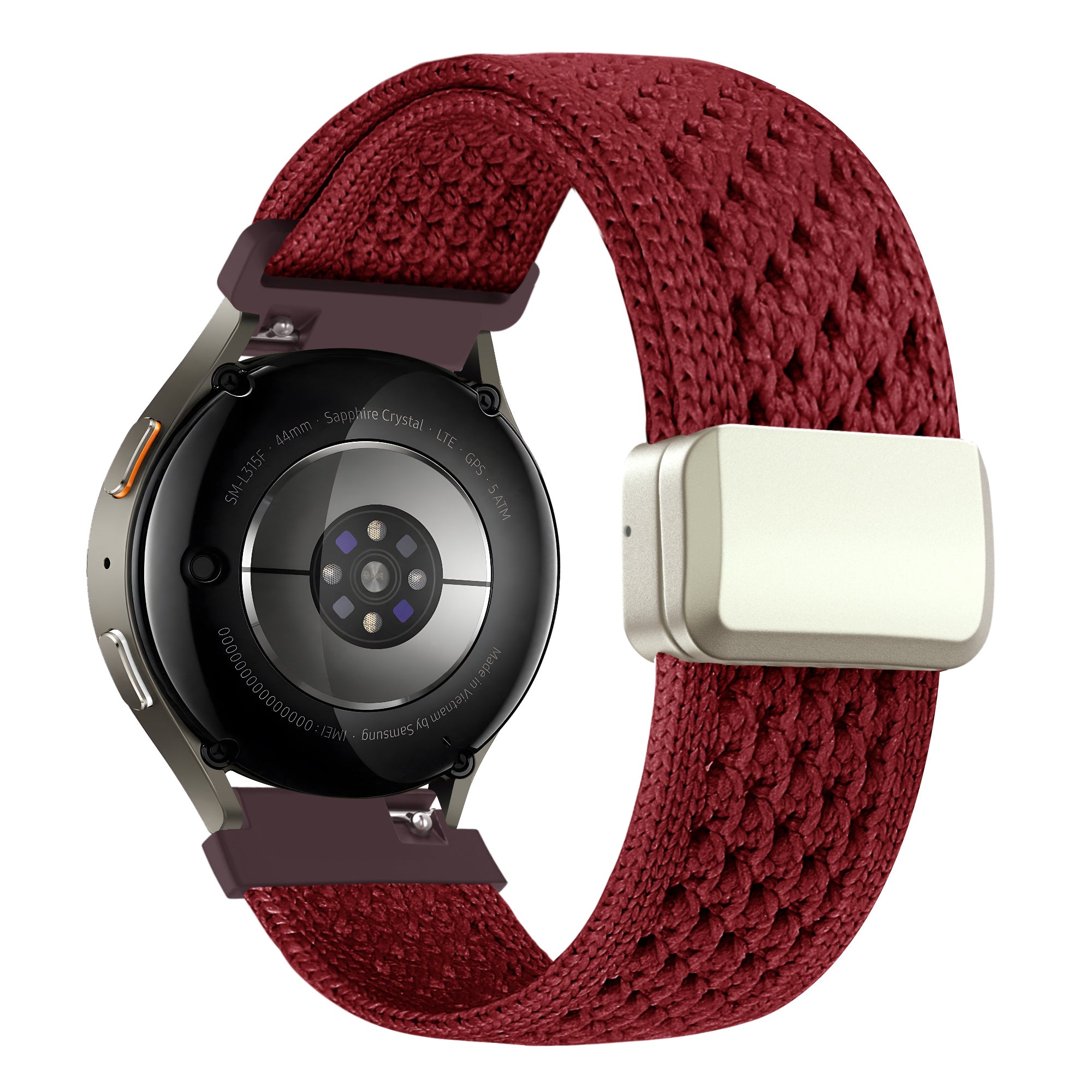 Bandz Garmin Vivomove Trend Vintage Nylon Strap (Wine Red)