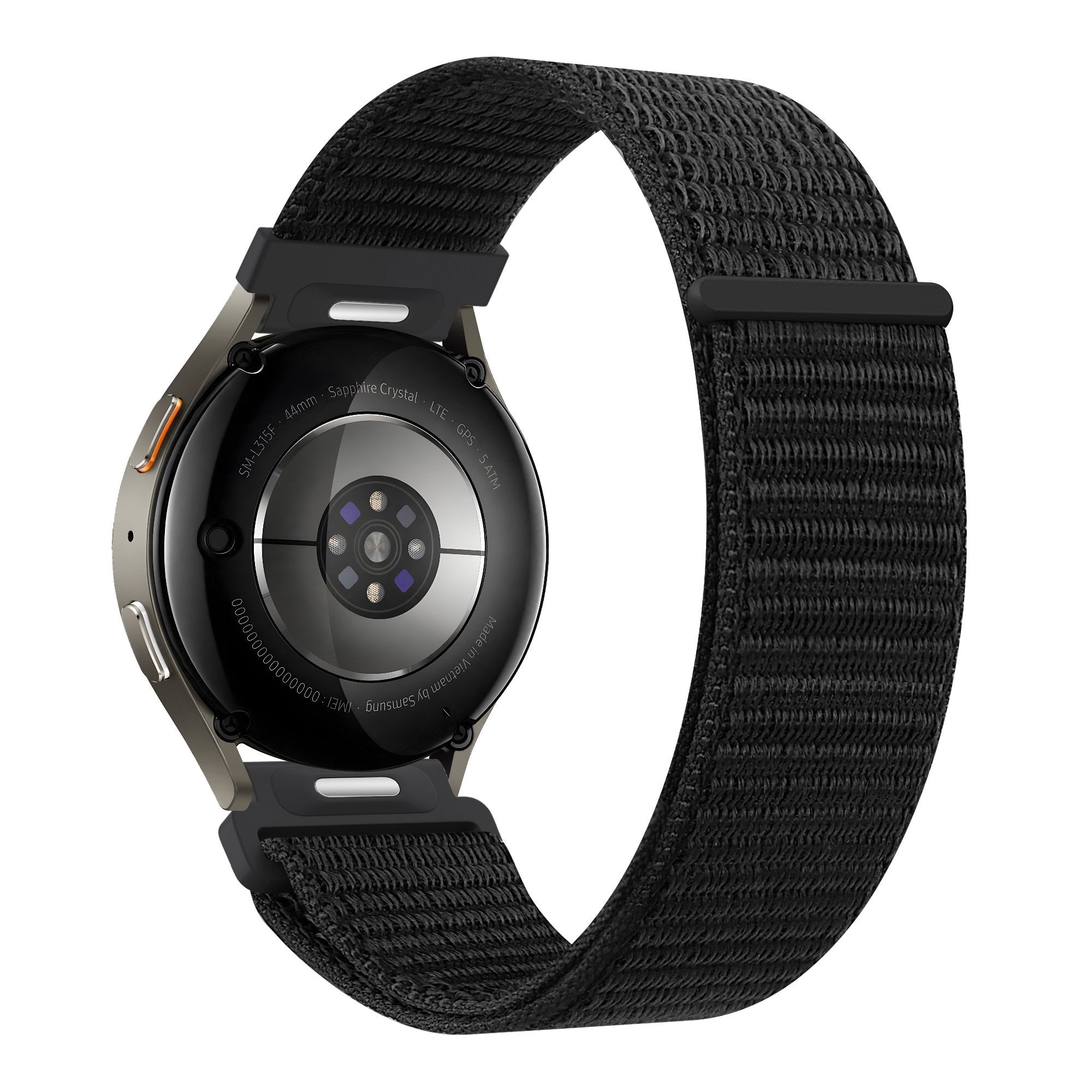 Bandz Samsung Galaxy Watch 4 - 44mm Nylon Strap 'Easy Fit' (Black)