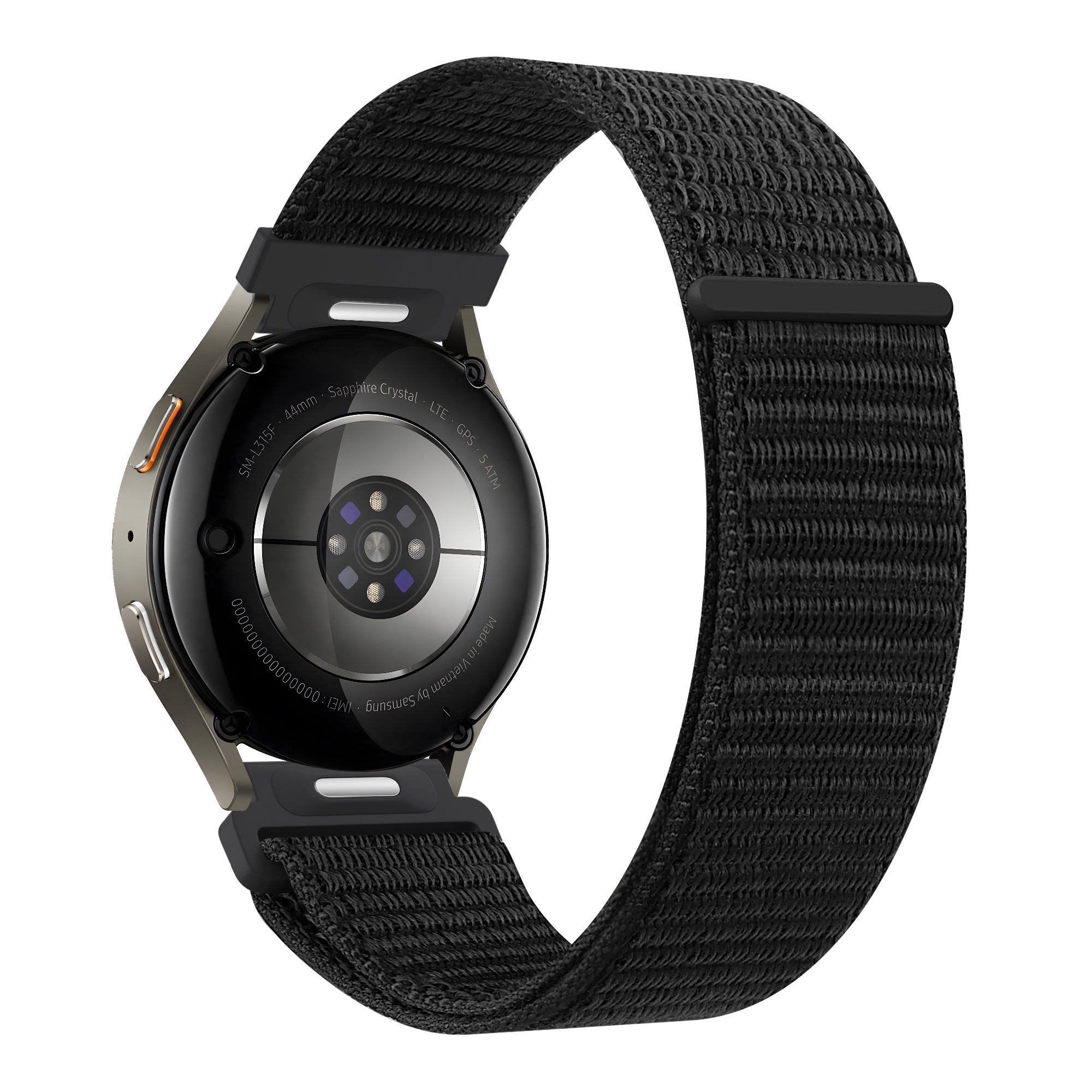 Bandz Samsung Galaxy Watch 7 - 44mm Nylonarmband 'Easy Fit' (Schwarz)