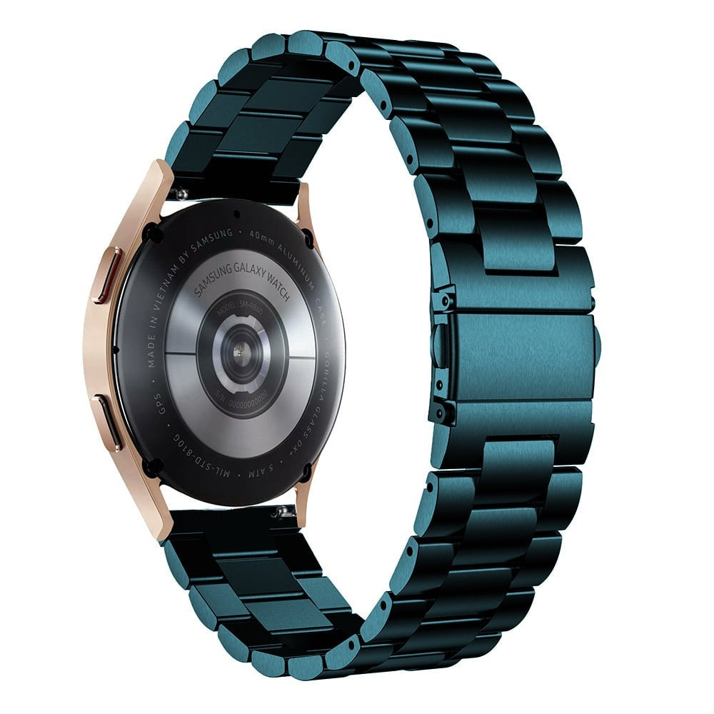 Steel Strap, dark green, on a watch, 3/4 rear view