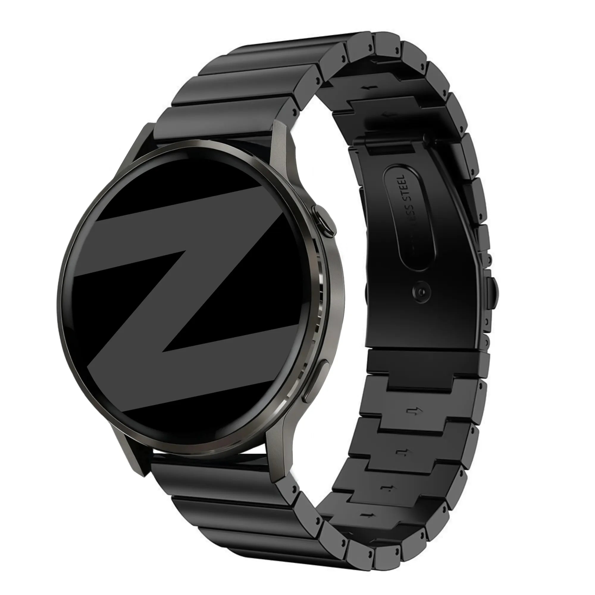 Bandz Garmin Forerunner 255 stalen band 'One Bead' (zwart)