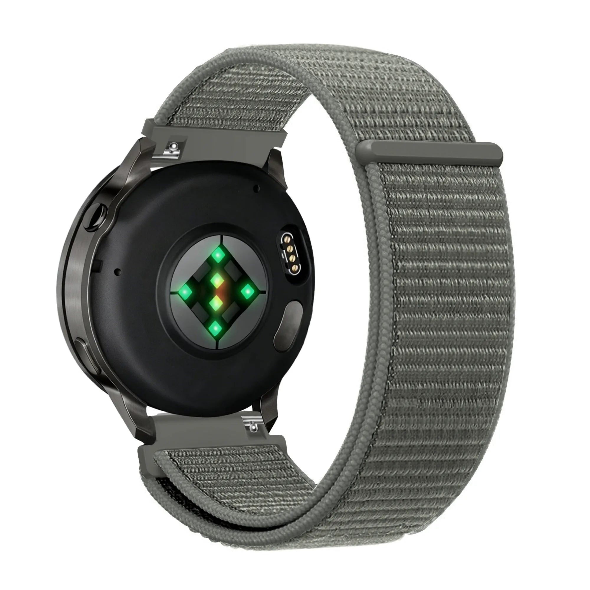 Bandz Garmin 20mm Nylon Loop Armband (Grau/Grün)