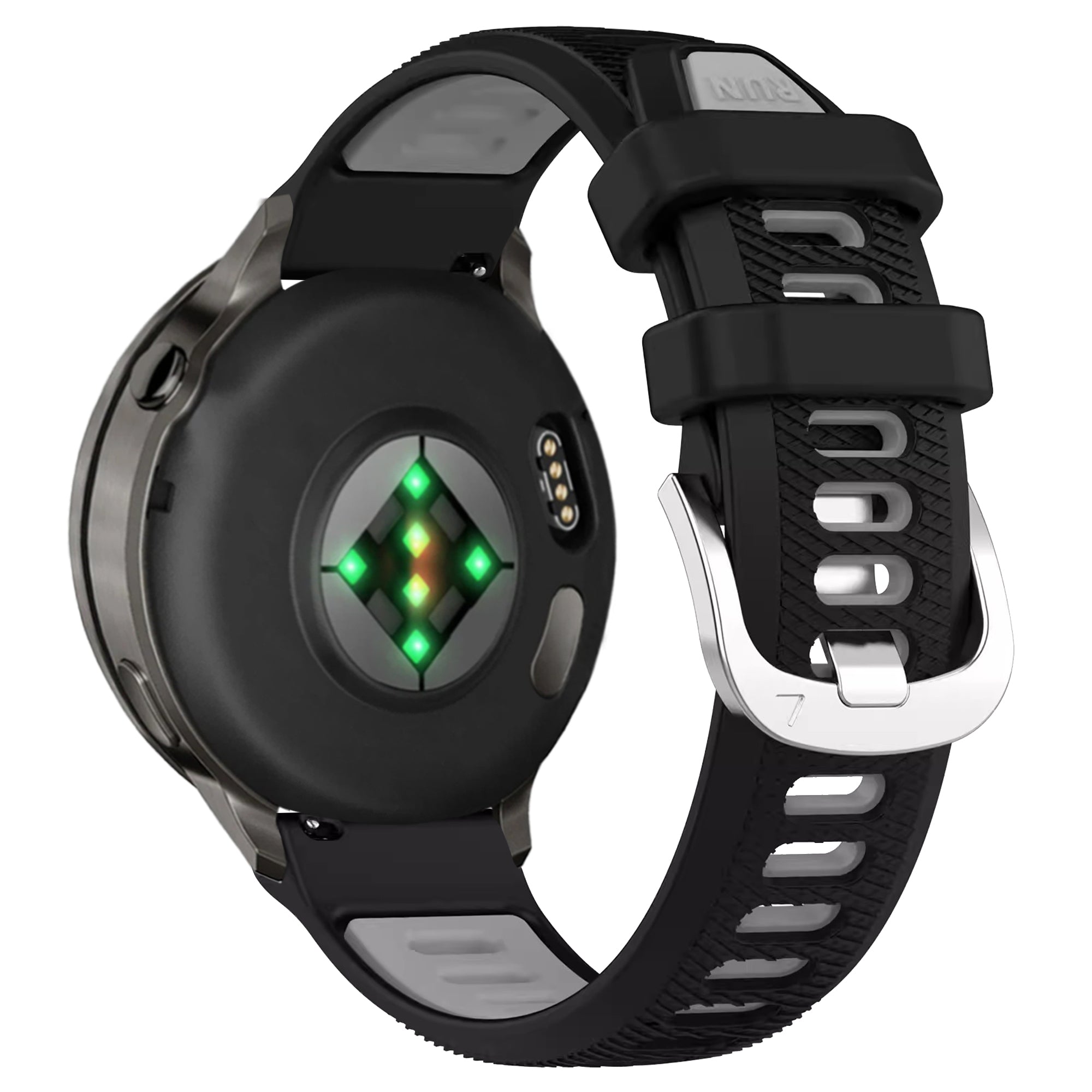 Bandz Correa deportiva con hebilla Garmin Vivoactive 4s (negro/gris)