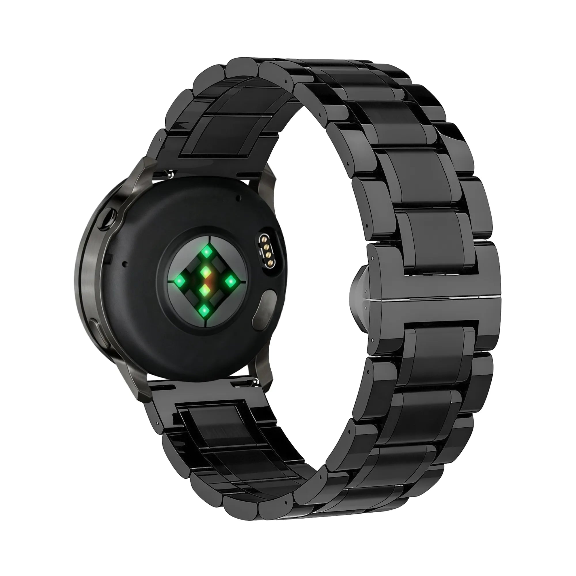 Bandz Bracelet acier 'Deluxe' Garmin Forerunner 265s (noir)