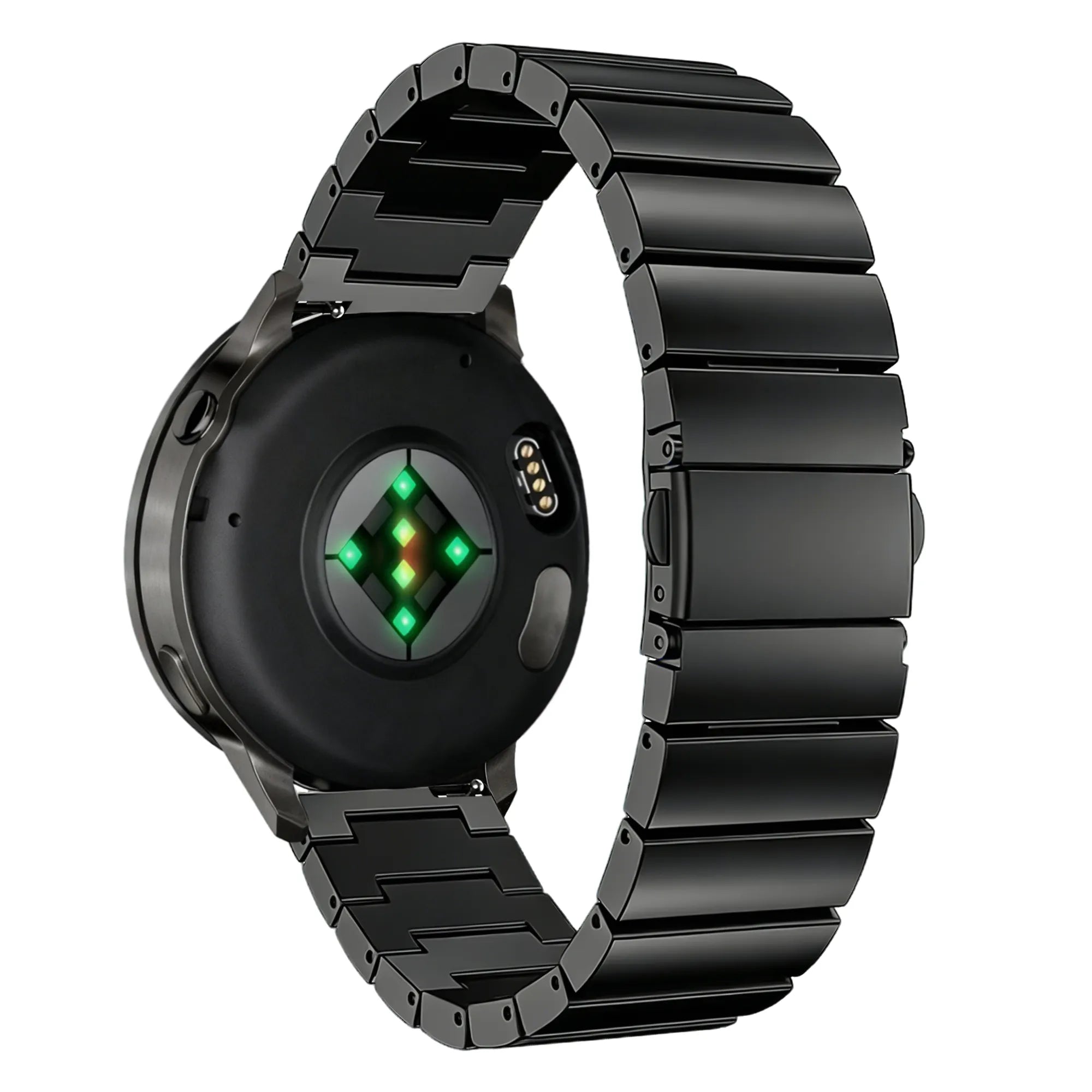 Bandz Bracelet acier 'One Bead' Garmin Vivoactive 4 (noir)