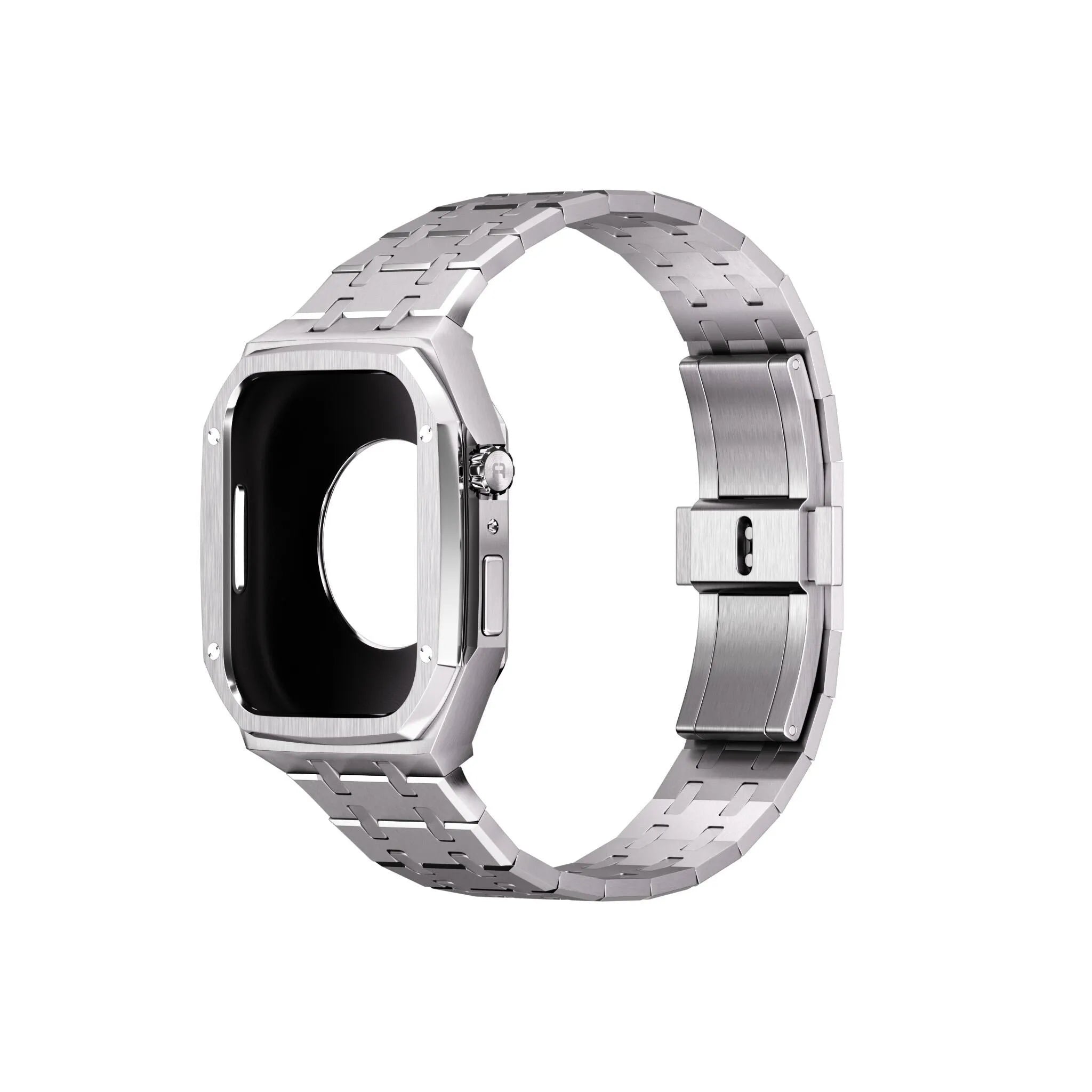 Reqior Apple Watch 45mm Kast met Stalen Band (Zilver)