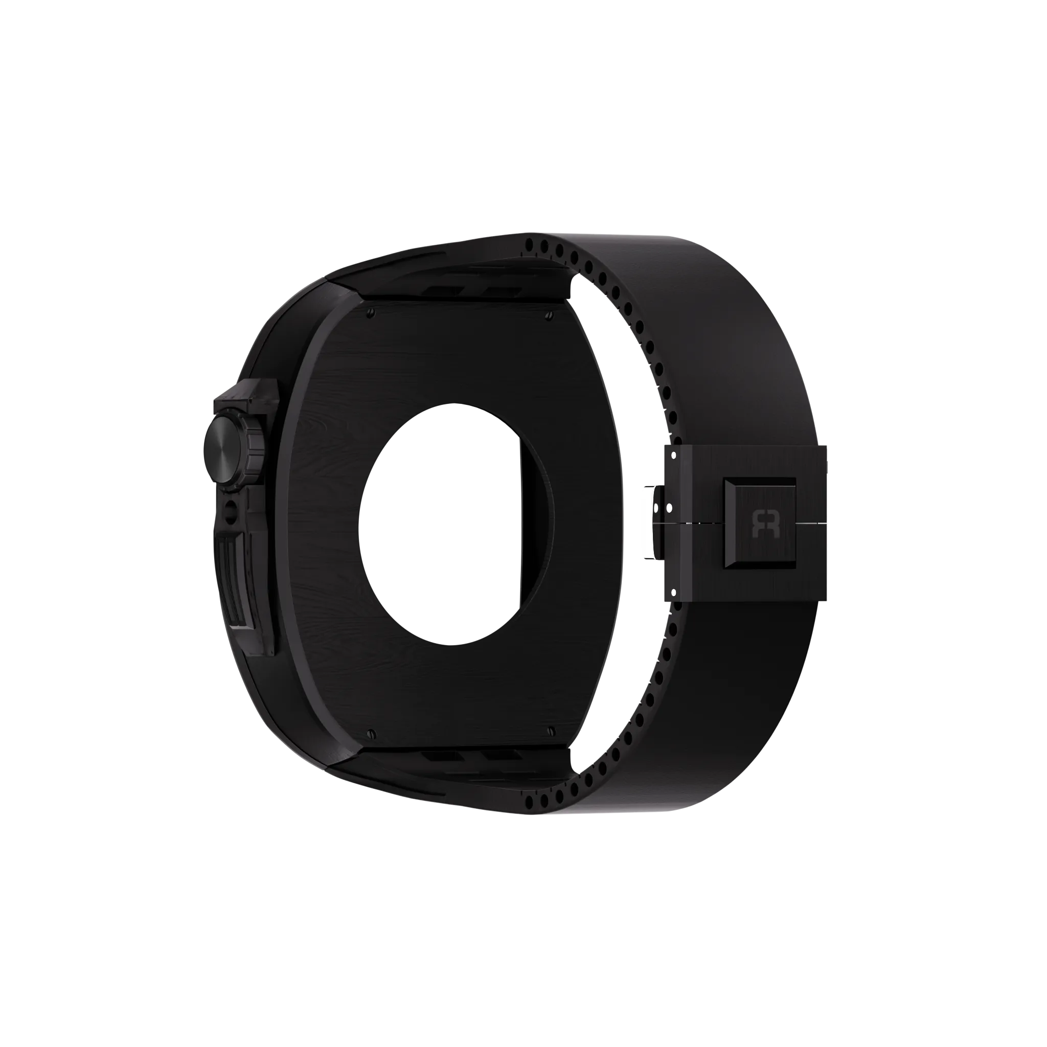 Reqior Boîtier en polymère avec bracelet en caoutchouc Apple Watch 45mm (chabon noir)