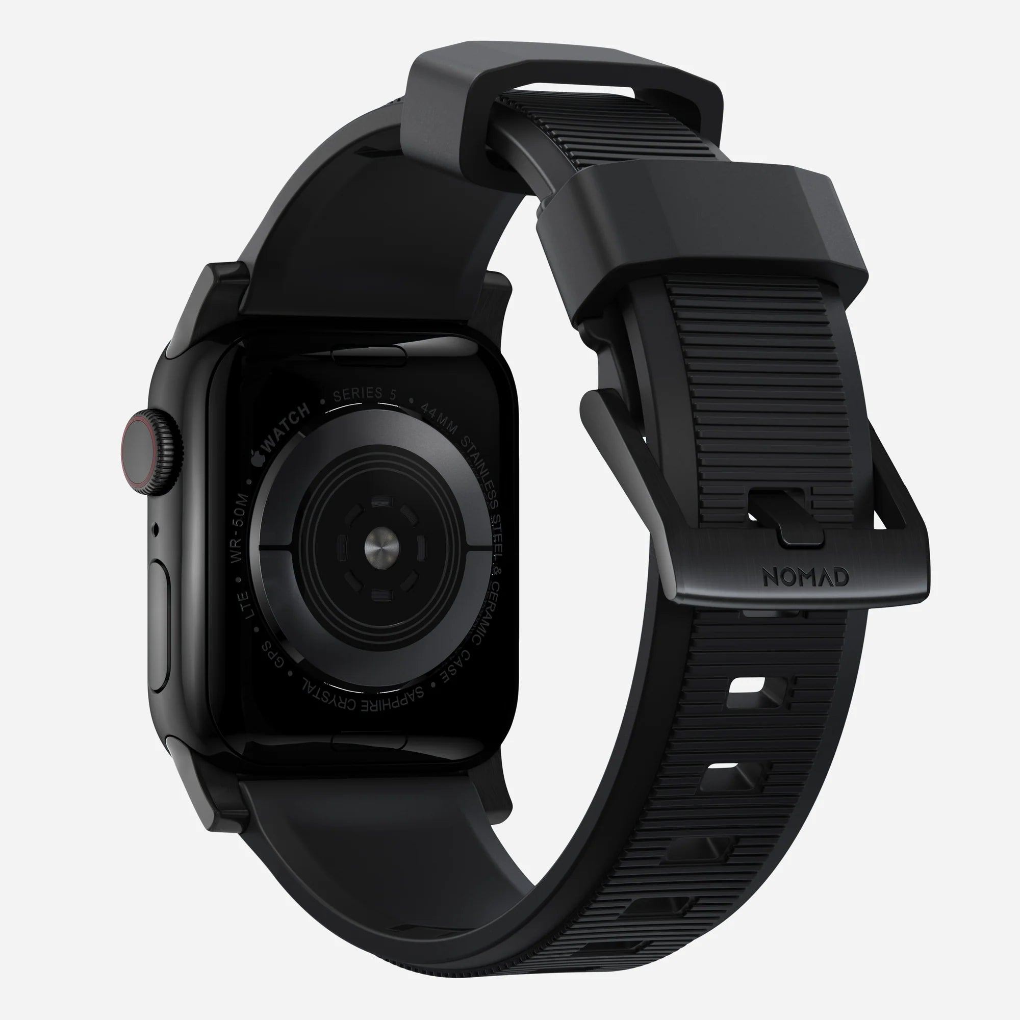 Nomad Correa de silicona resistente Apple Watch (negro)