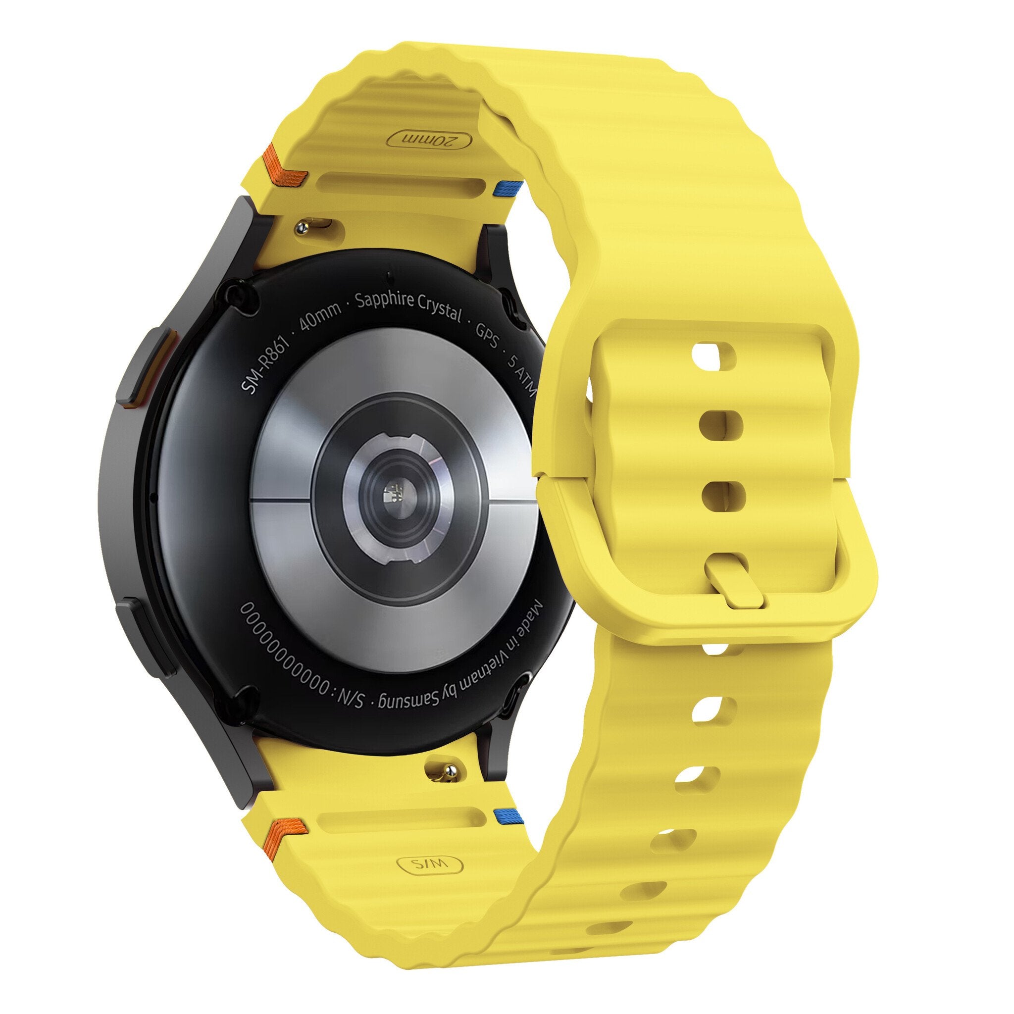 Samsung Galaxy Watch 4 40mm mit wellenförmigem Armband (knalligem Gelb)
