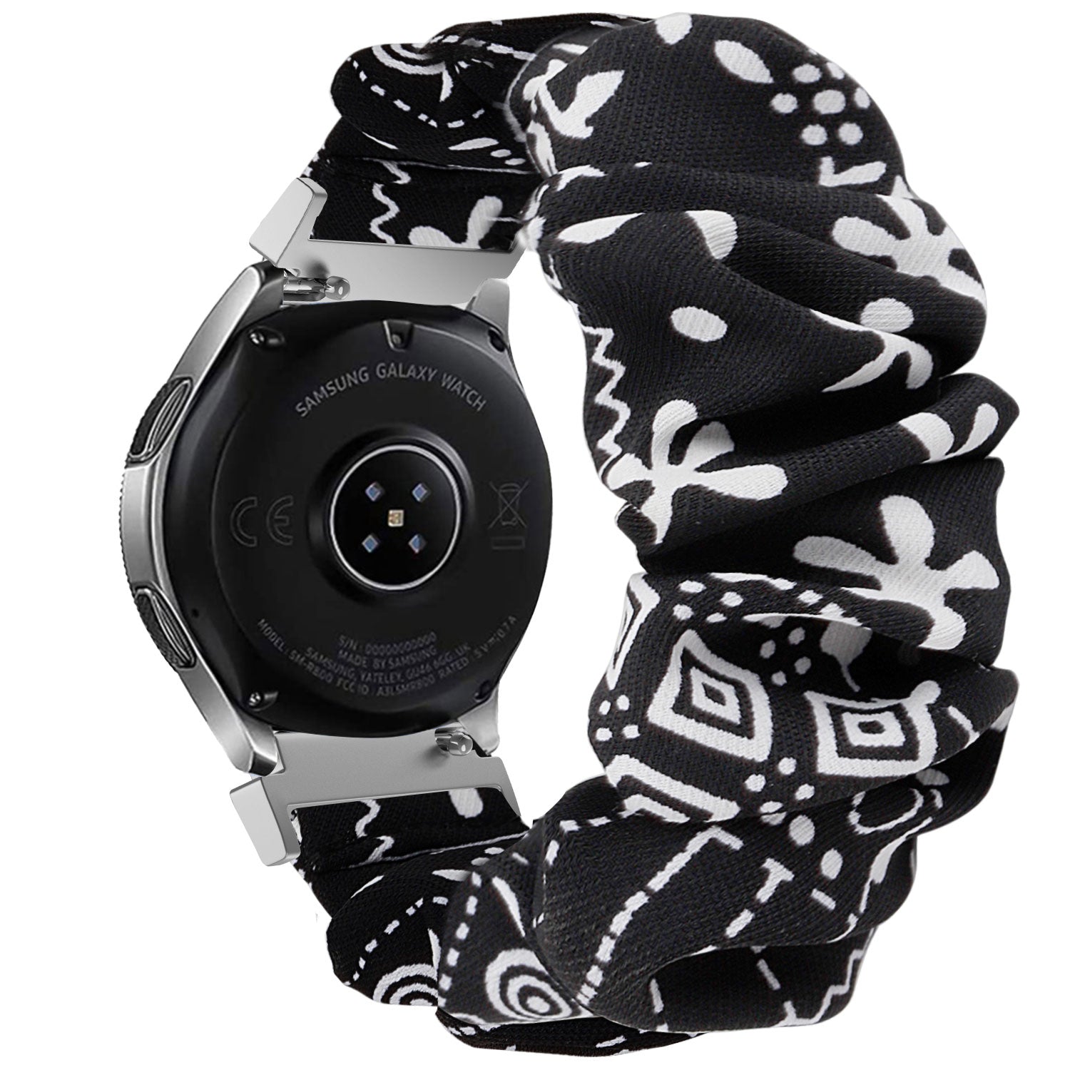 Samsung Galaxy Watch 6 Classic 43mm Scrunchie Armband (Schwarz mix)