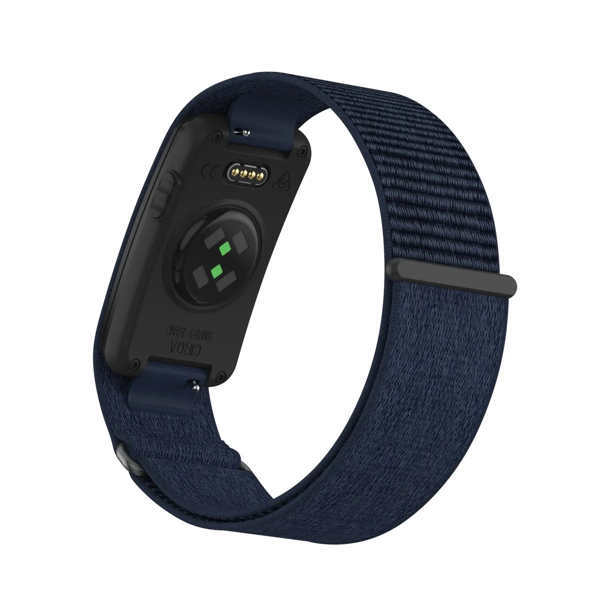 Biceps Nylon Bracelet, dark blue, on a watch, 3/4 rear view