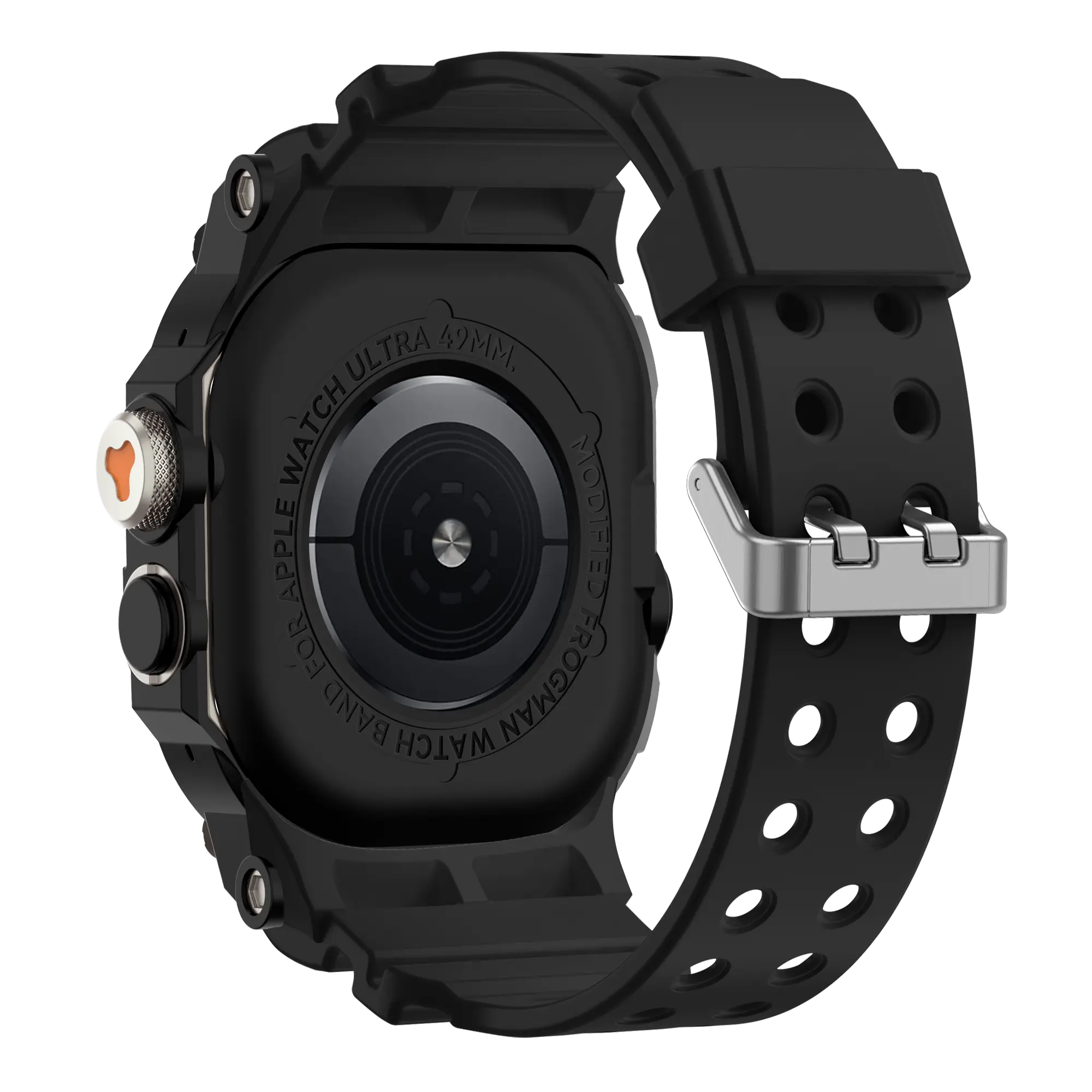 Bandz Apple Watch Ultra TPU Armband mit Case (Schwarz mit Titan)