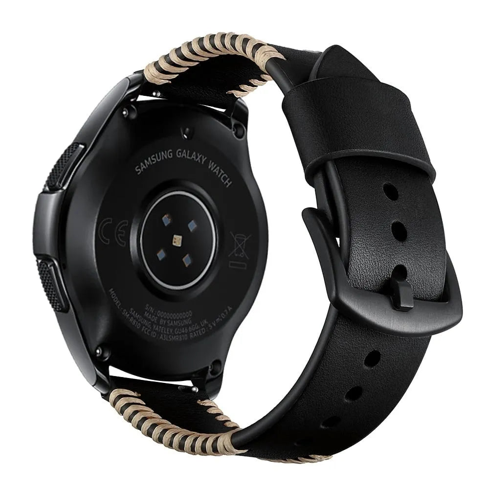 Correa cuero cosida Amazfit Balance 3 (negro)