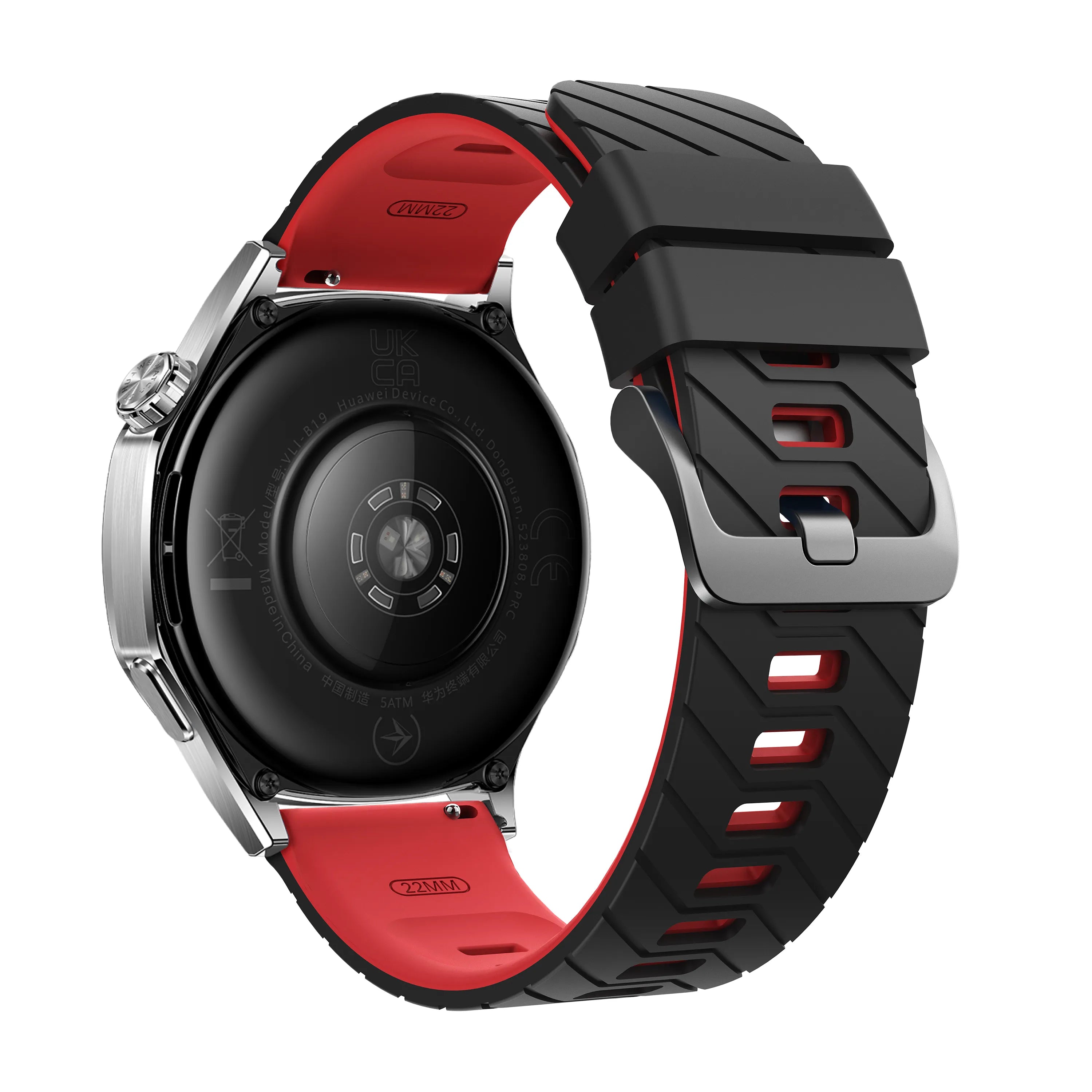 Motorola Moto Watch - 47mm twill sport band (zwart/rood)