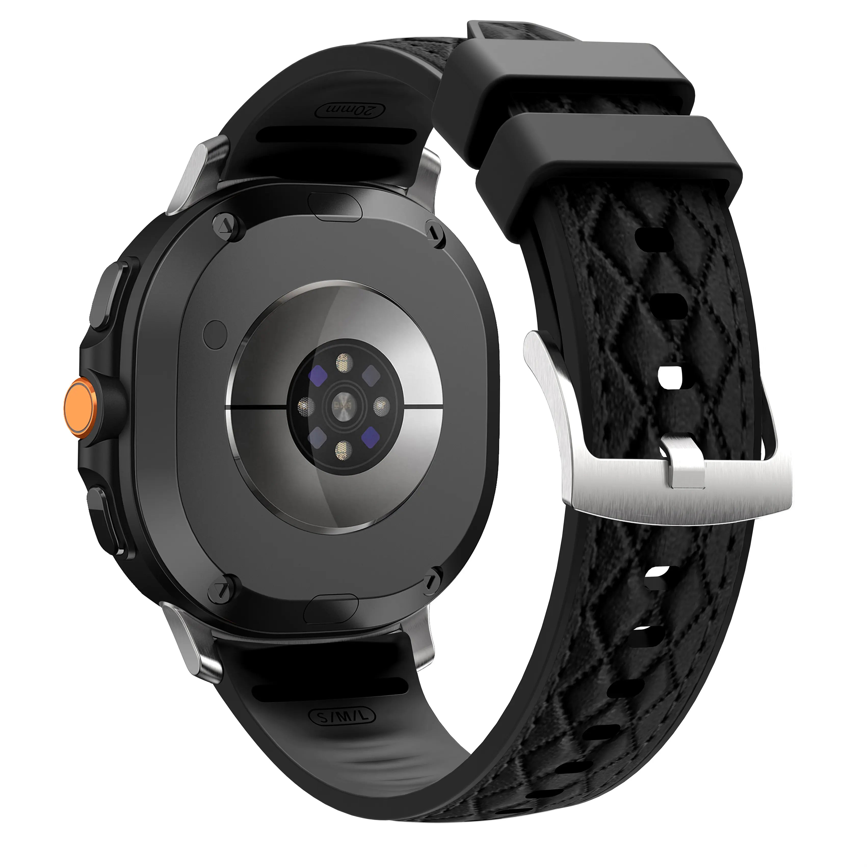 Samsung Galaxy Watch 9 - 44mm diamond hybrid leren band (zwart)