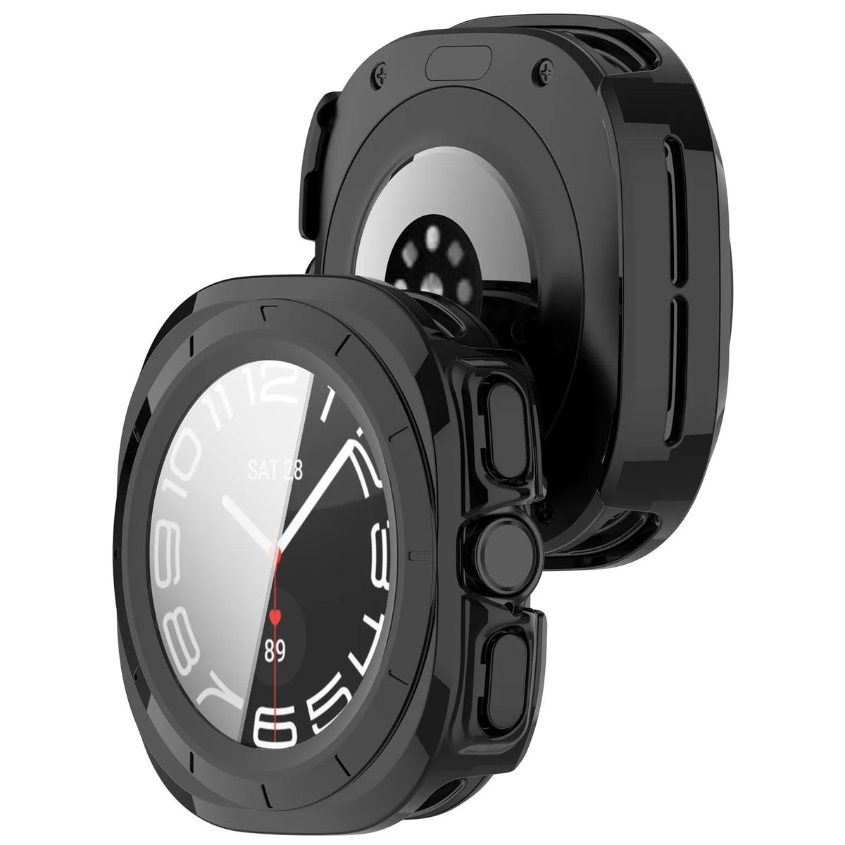 Samsung Galaxy Watch Ultra 2 PC case met glas (zwart)