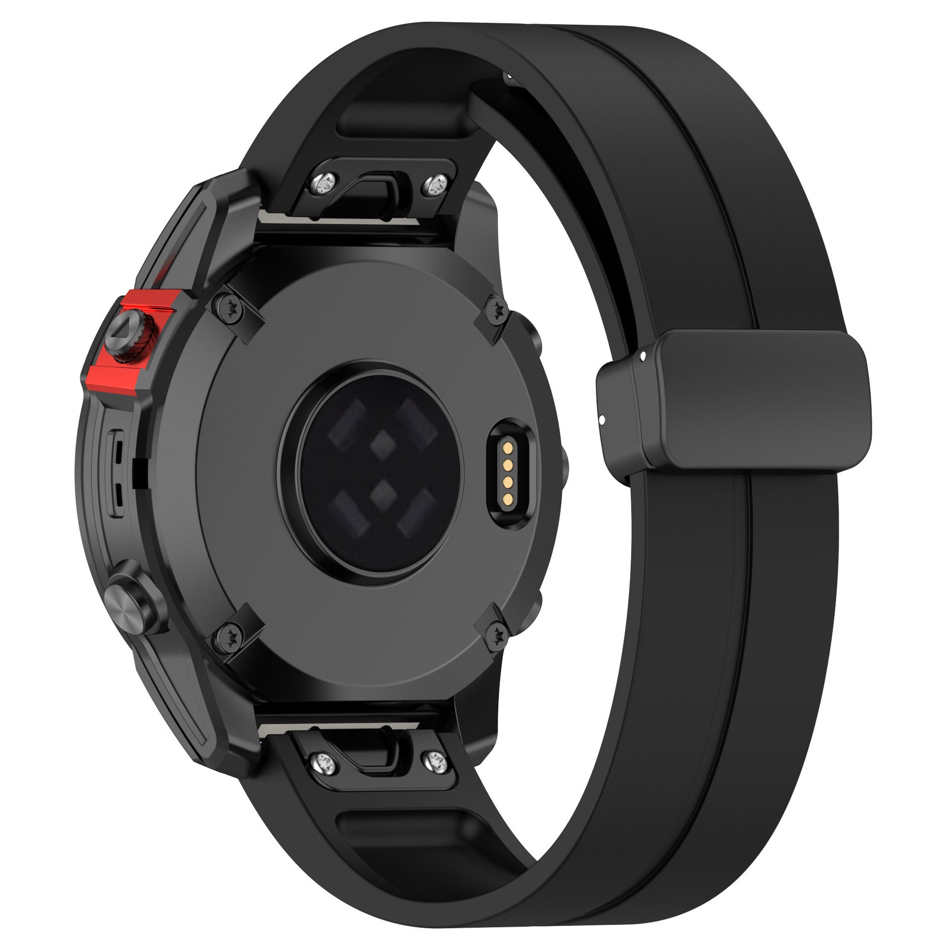 Garmin D2 Mach 2 - 47mm D-Schnalle Silikonarmband (Schwarz)