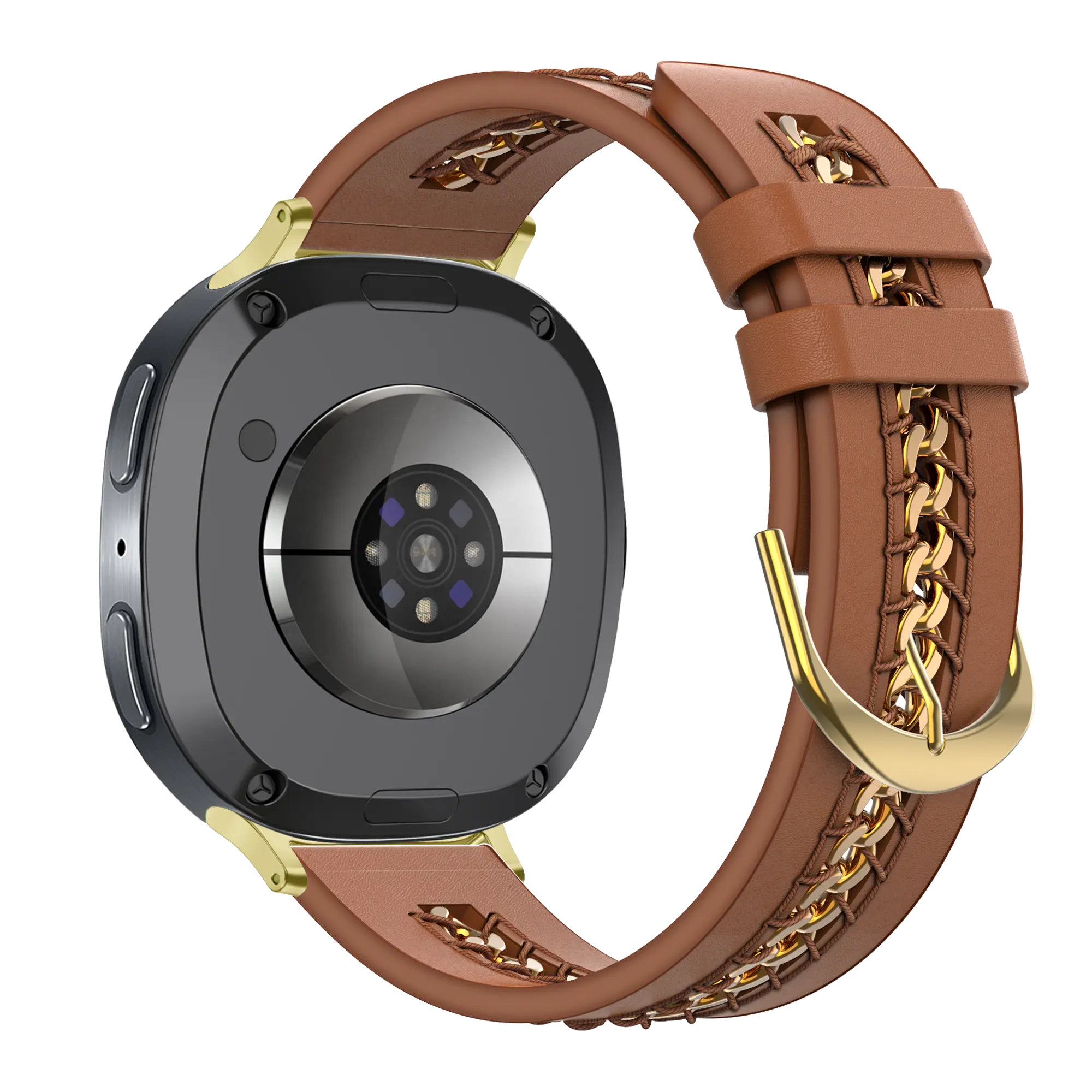 Bandz Bracelet cuir 'Chains' Samsung Galaxy Watch 9 - 44mm (marron)