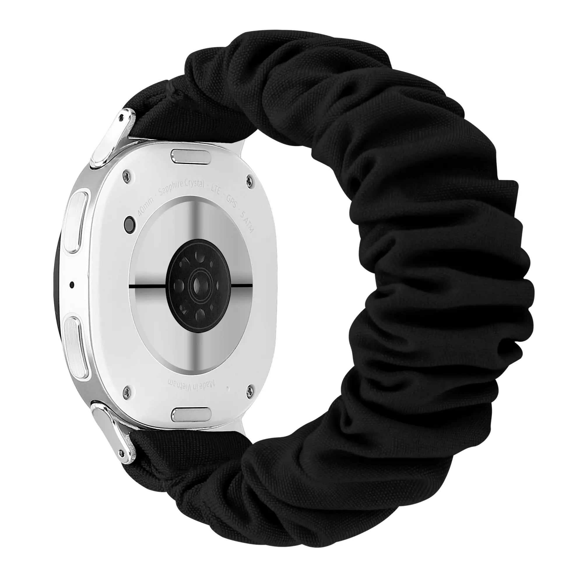 Samsung Galaxy Watch 9 - 44mm scrunchie bandje (zwart)