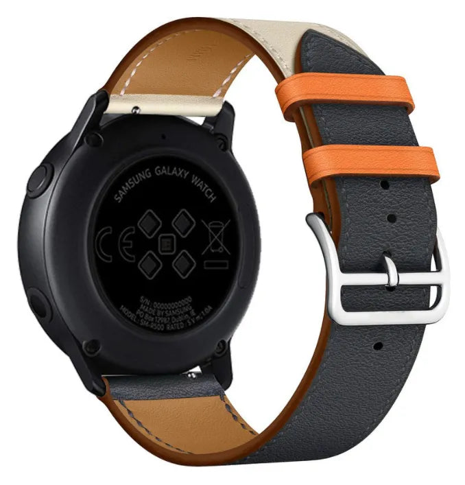 Leather Strap 'Duo', on a watch, 3/4 rear view