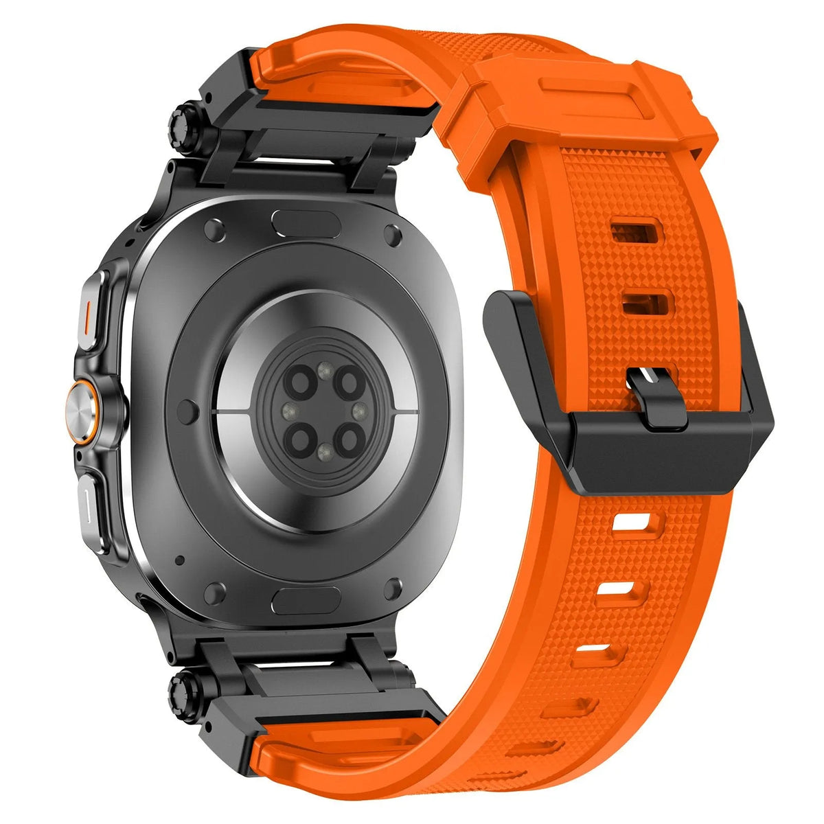 Silicone Strap 'Explorer', on a watch, 3/4 rear view