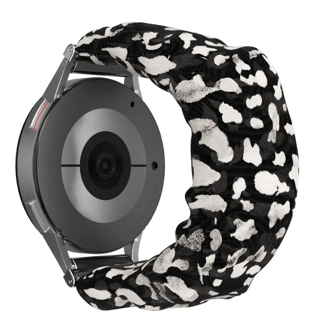 Nylon Scrunchie Strap, spotted, on a watch, 3/4 rear view