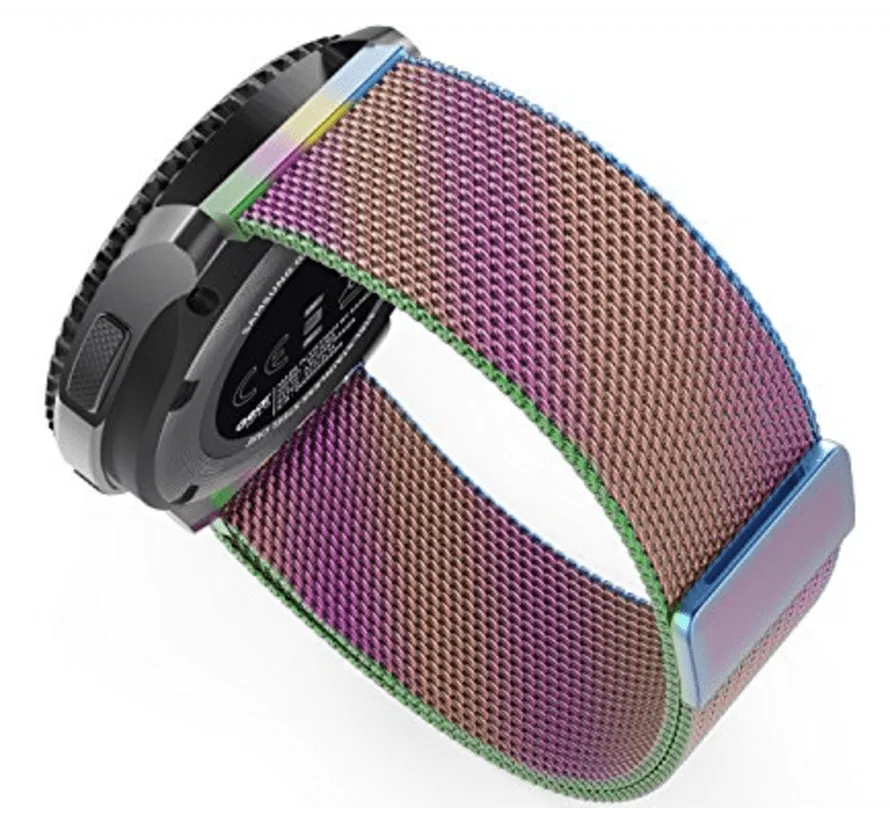 Milanese Strap, on a watch, 3/4 rear view