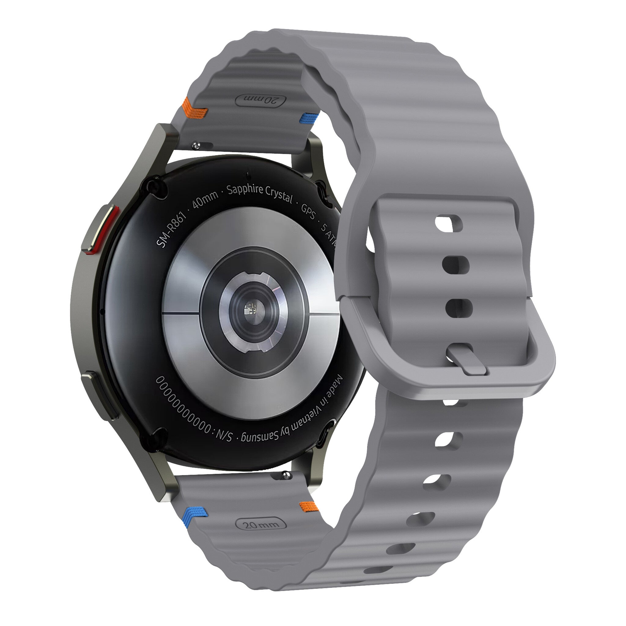 Samsung Galaxy Watch 3 45mm Wave Silicone Band (Dark Gray)