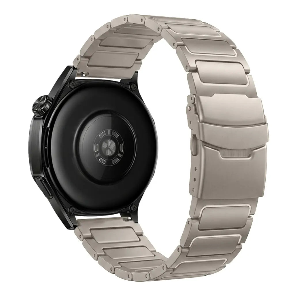 Turtle Titanium Strap, on a watch, 3/4 rear view