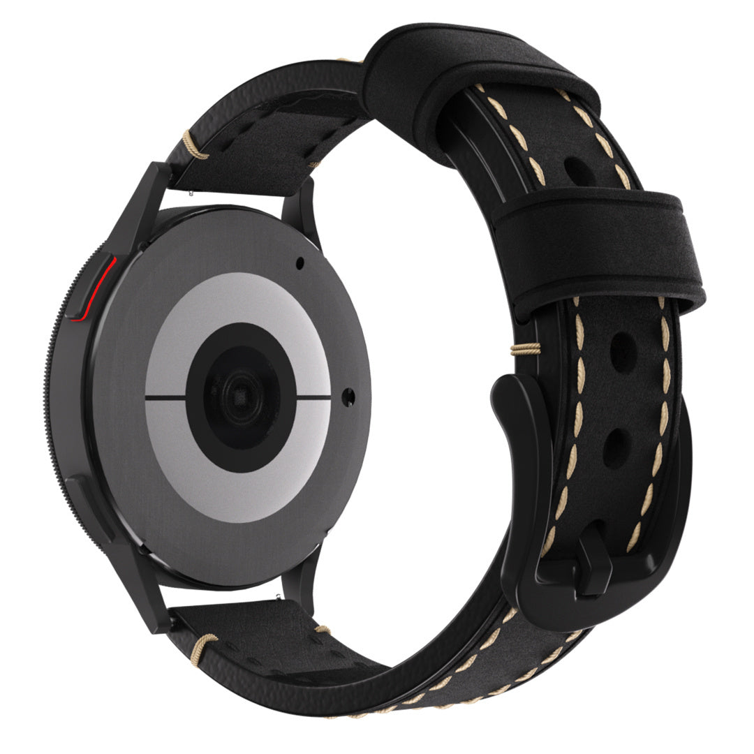 Huawei Watch 5 - 42mm Echtes Lederarmband (Schwarz)