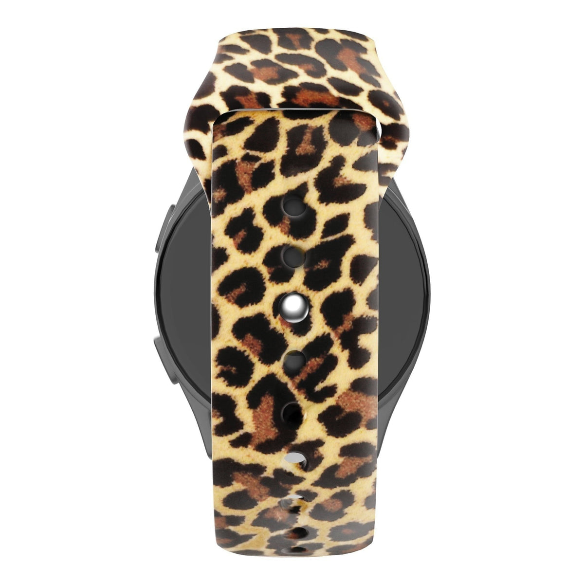 Silicone Patterned Strap, on a watch, direct front view