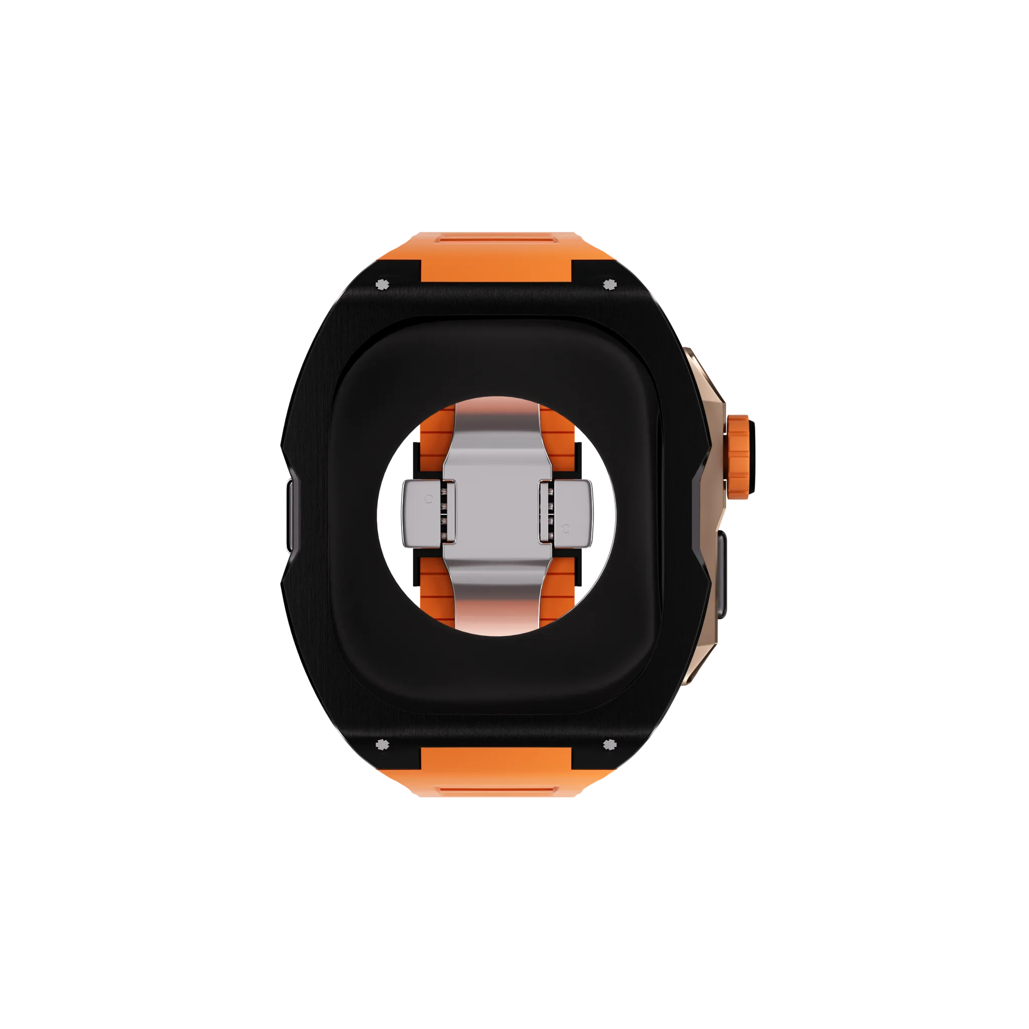 Reqior Funda con correa de goma Apple Watch Ultra (negro/naranja)