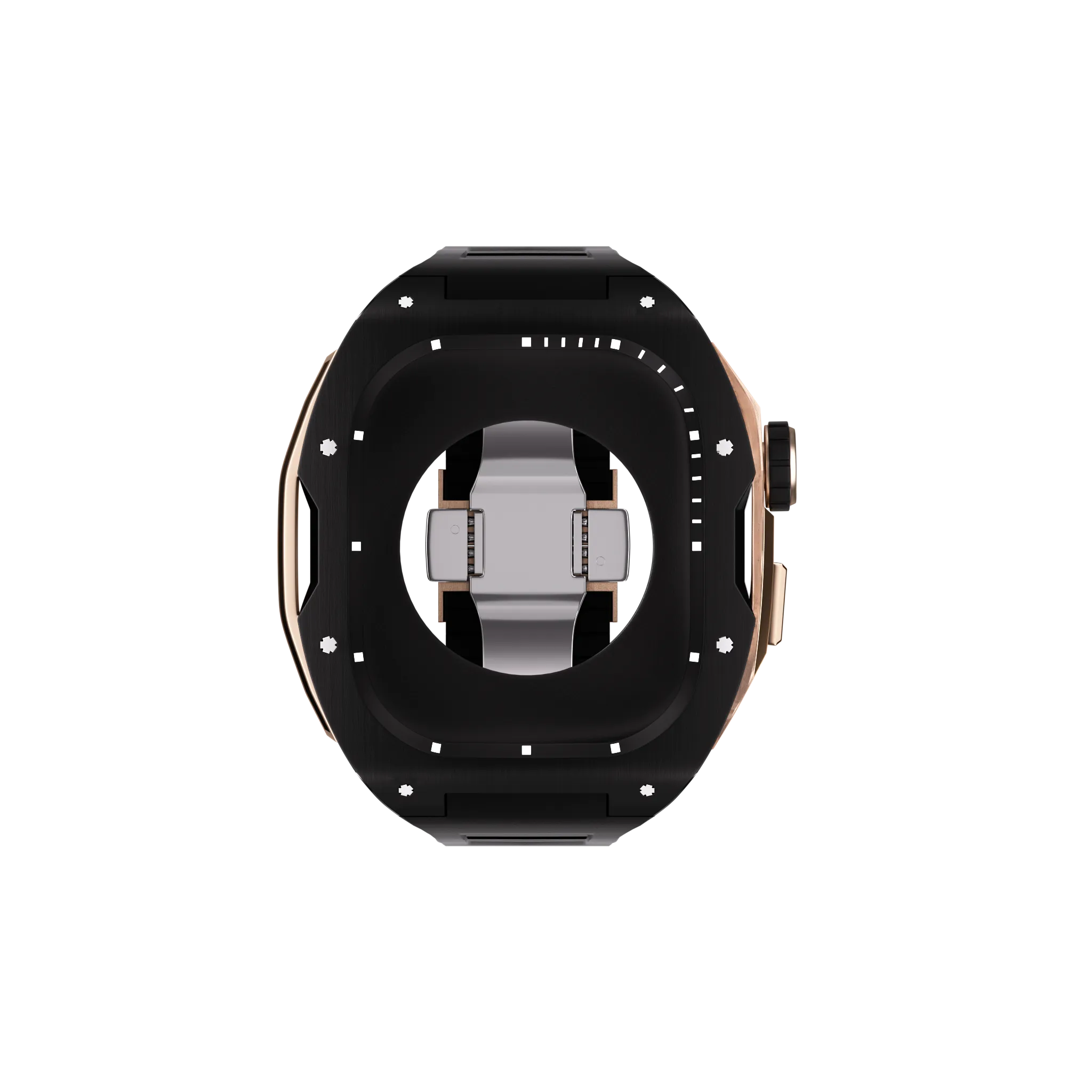 Reqior Boîtier avec bracelet en caoutchouc Apple Watch 45mm (noir/rose or)