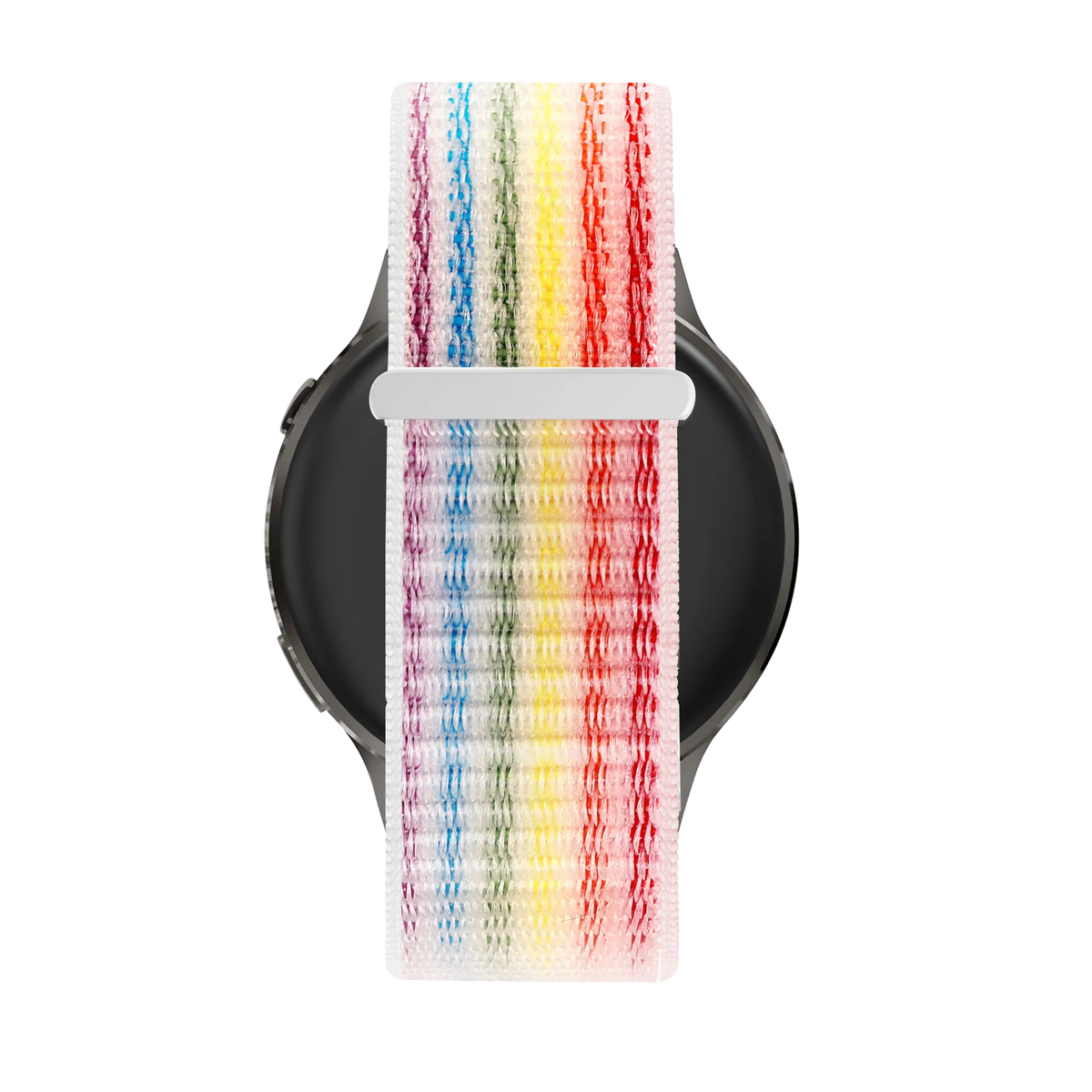 Nylon Loop Strap, multicolour, on a watch, direct front view