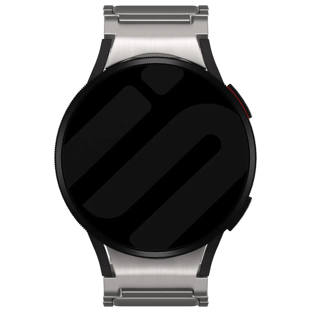 Titanium Strap 'One Push', on a watch, direct front view