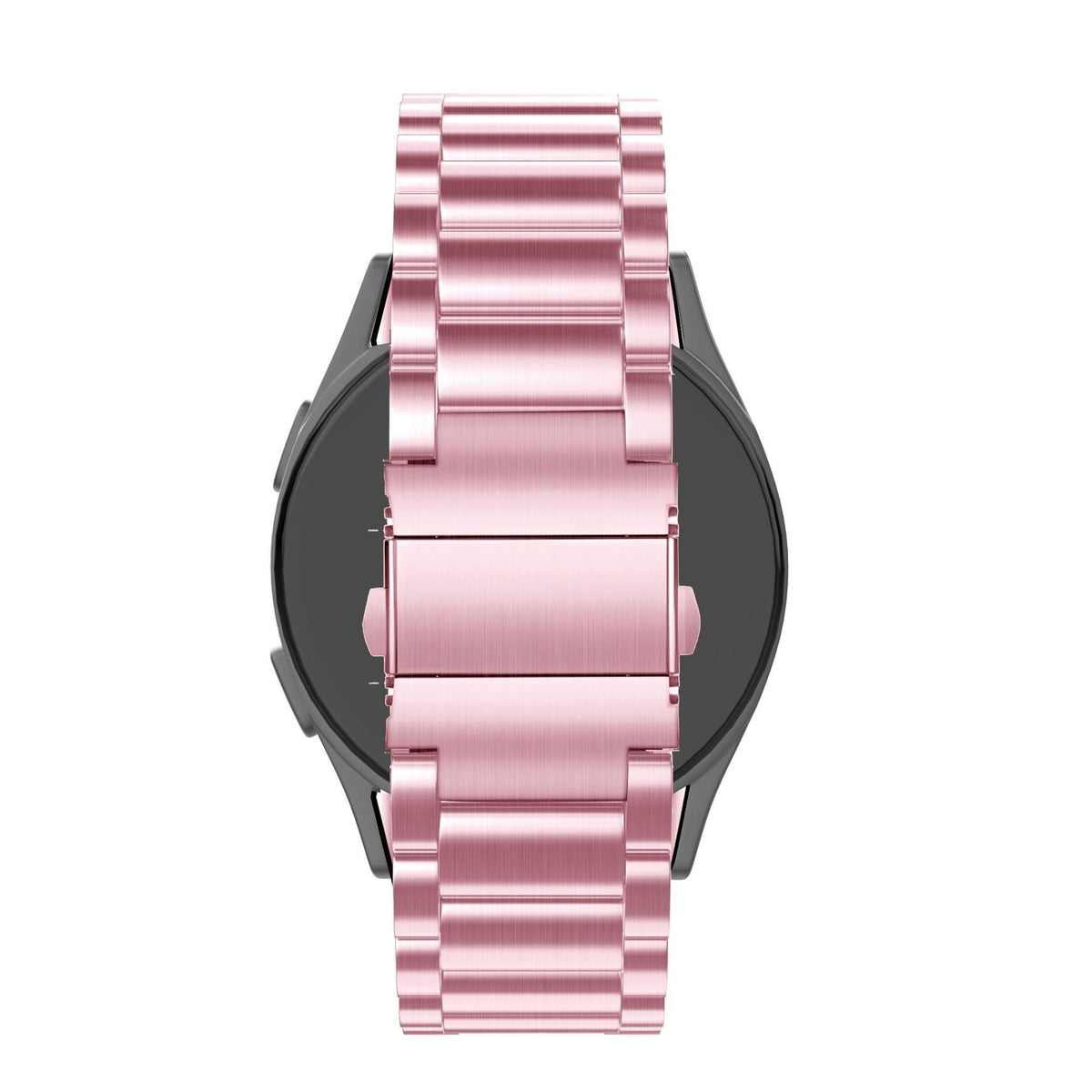 Steel Strap 'Classic', pink, on a watch, direct rear view