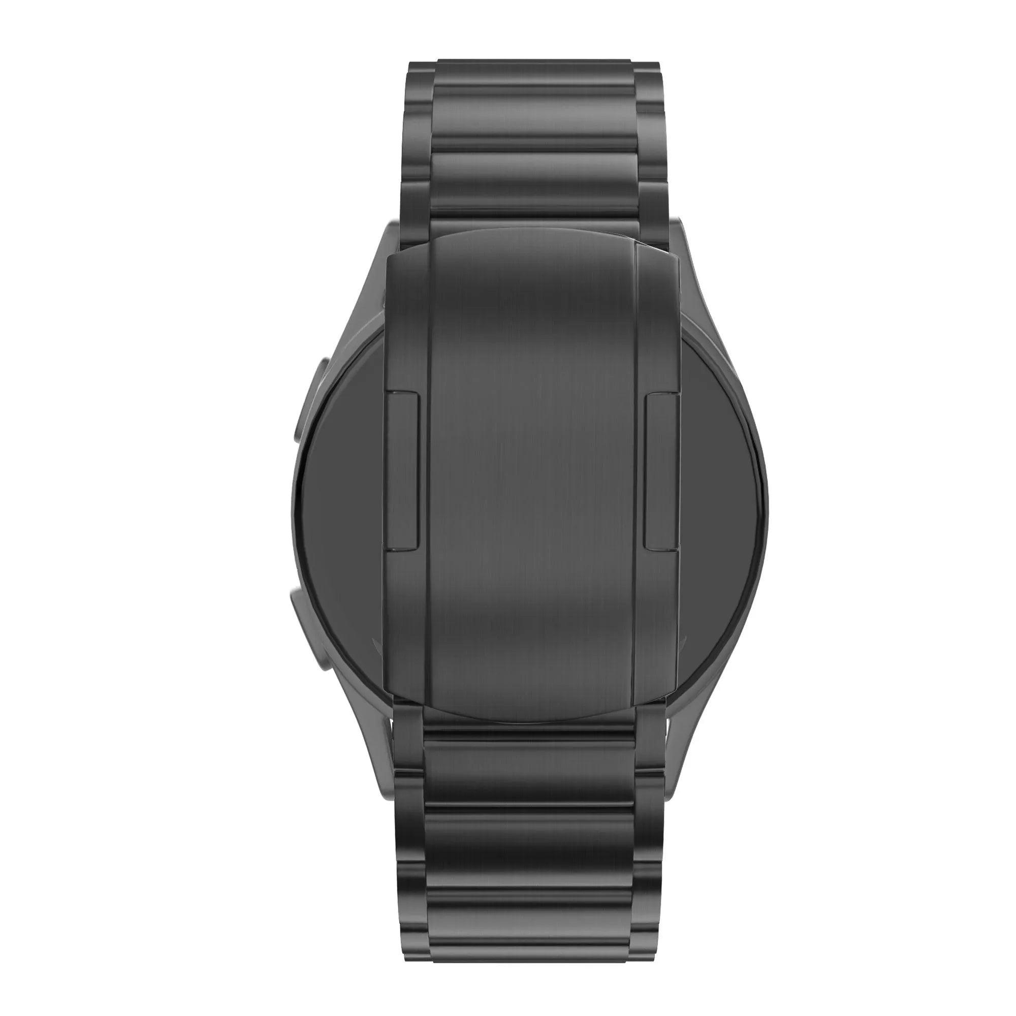 Titanium Link Strap, black, on a watch, direct rear view
