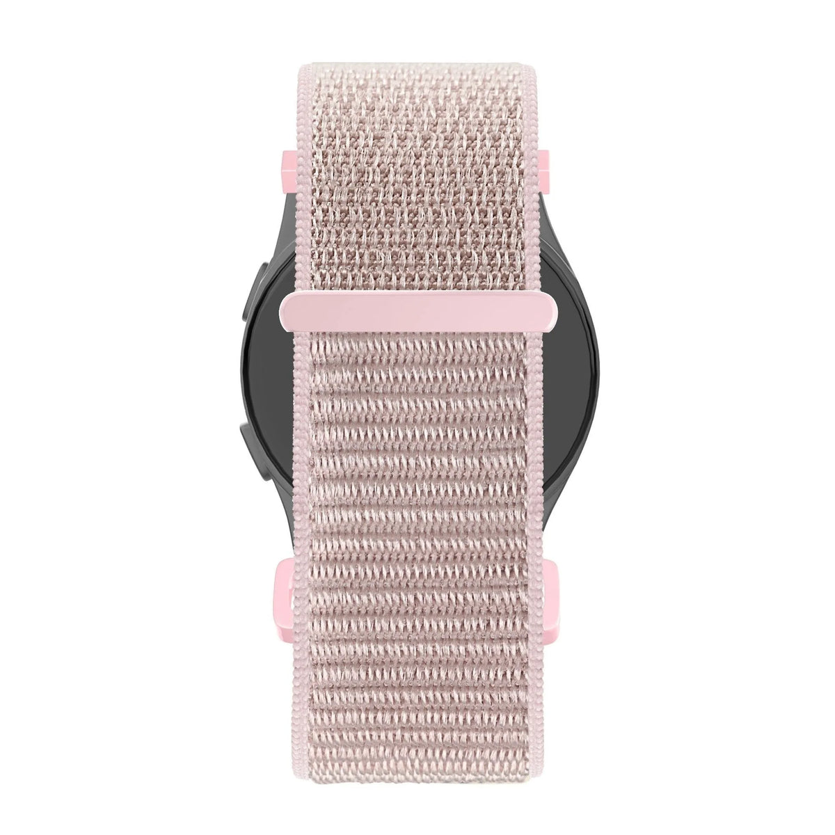 Nylon Loop Strap, rose gold, on a watch, direct rear view