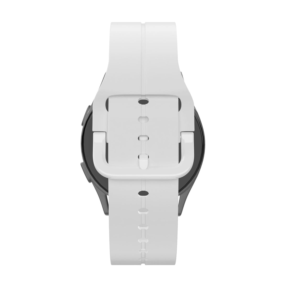 Silicone Strap 'Extreme', white, on a watch, direct rear view