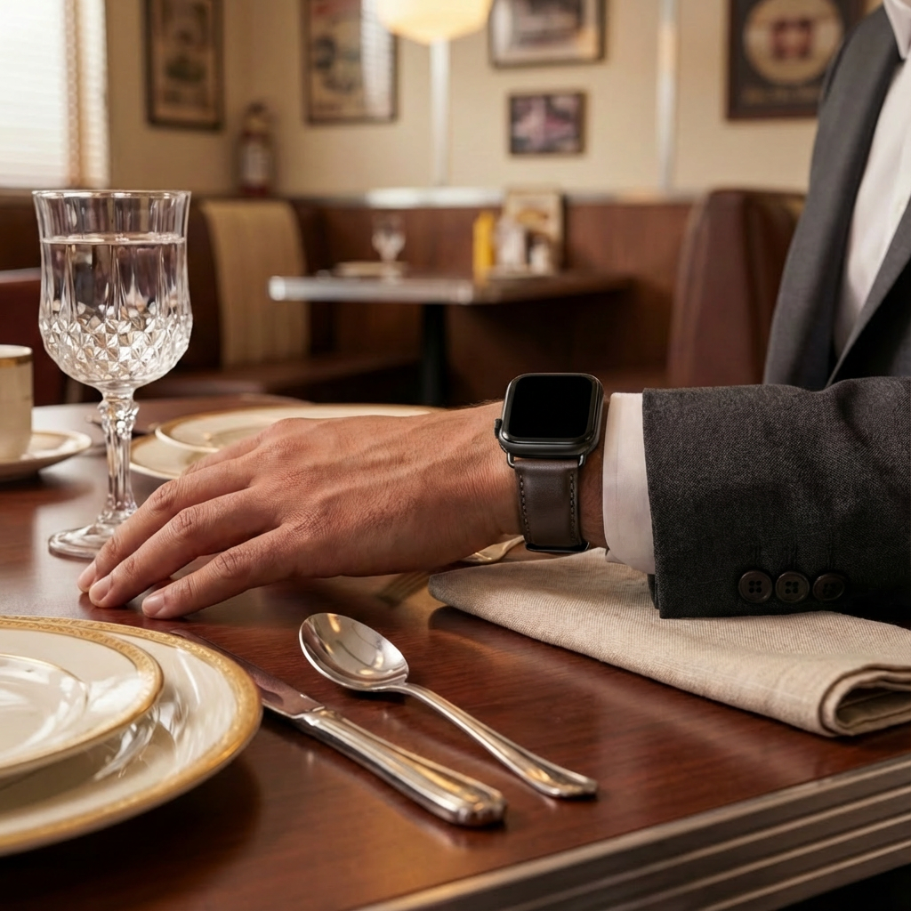 Correa cuero Apple Watch (marrón oscuro)